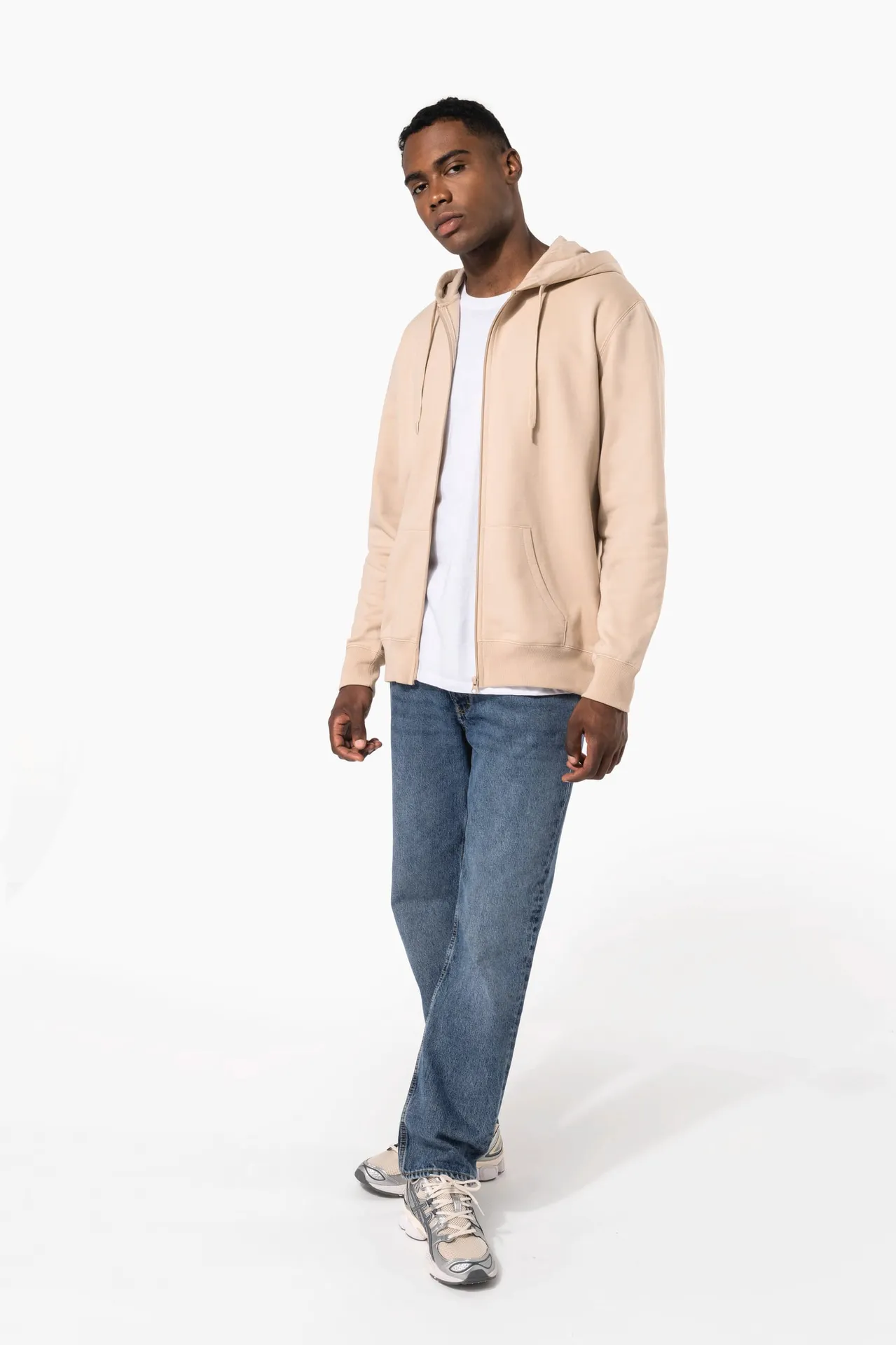 Recyceltes Unisex-Sweatshirt mit Reißverschluss und Kapuze