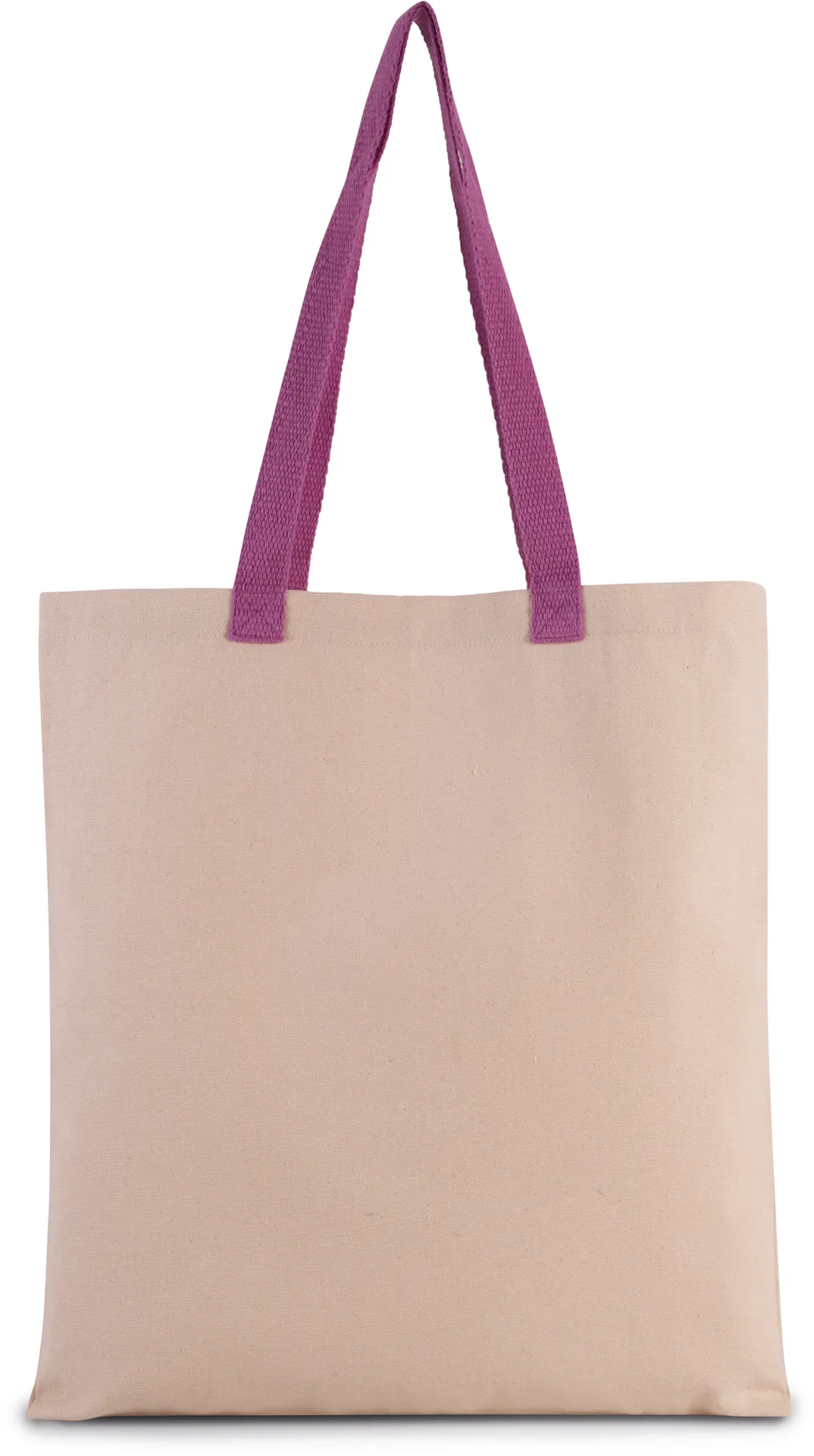 Flache Shoppingtasche aus Tuch mit kontrastfarbenem Griff
