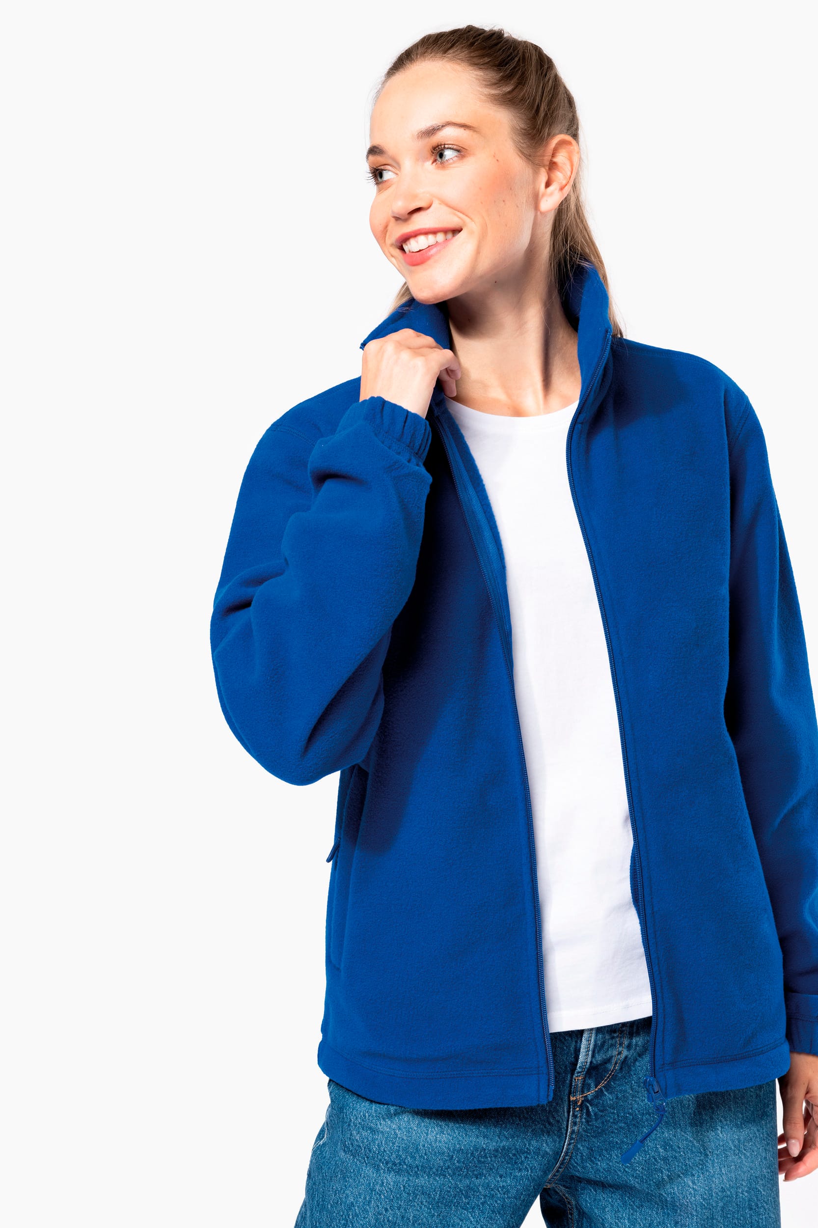 Verstellbare Fleecejacke mit elastischen Ärmelbündchen