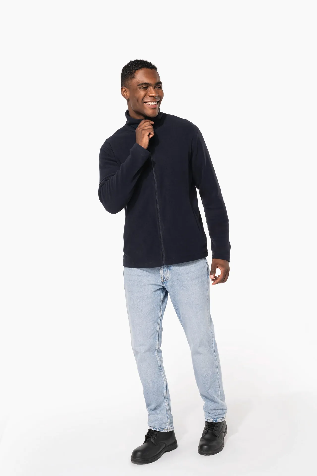 Mikrofleece-Jacke durchgehender Reißverschluss