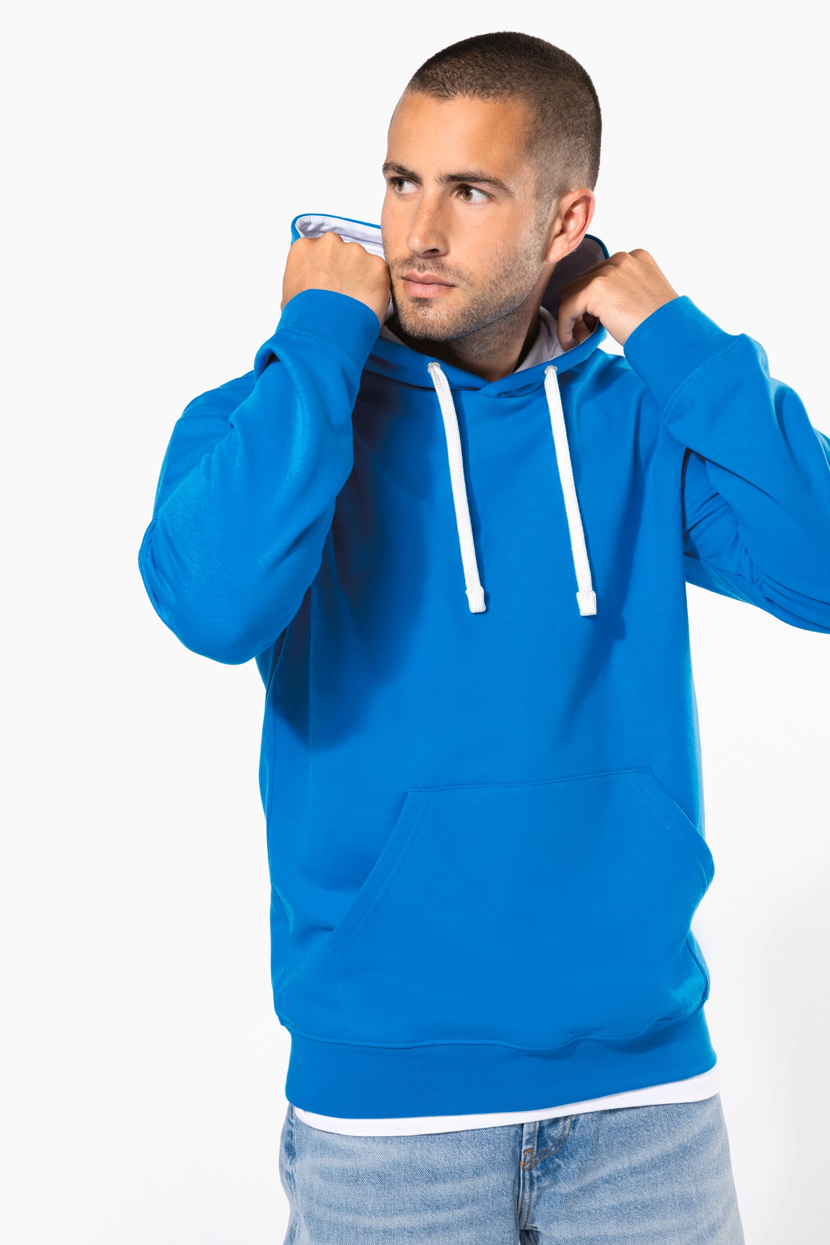 Herren-kapuzensweatshirt bicolor