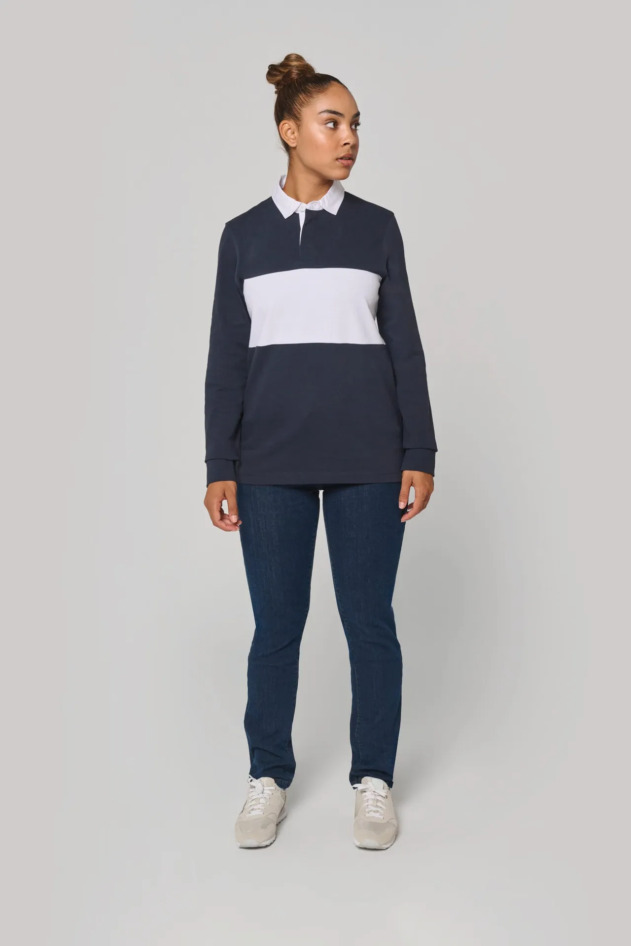 Rugby-Polohemd mit langen Ärmeln