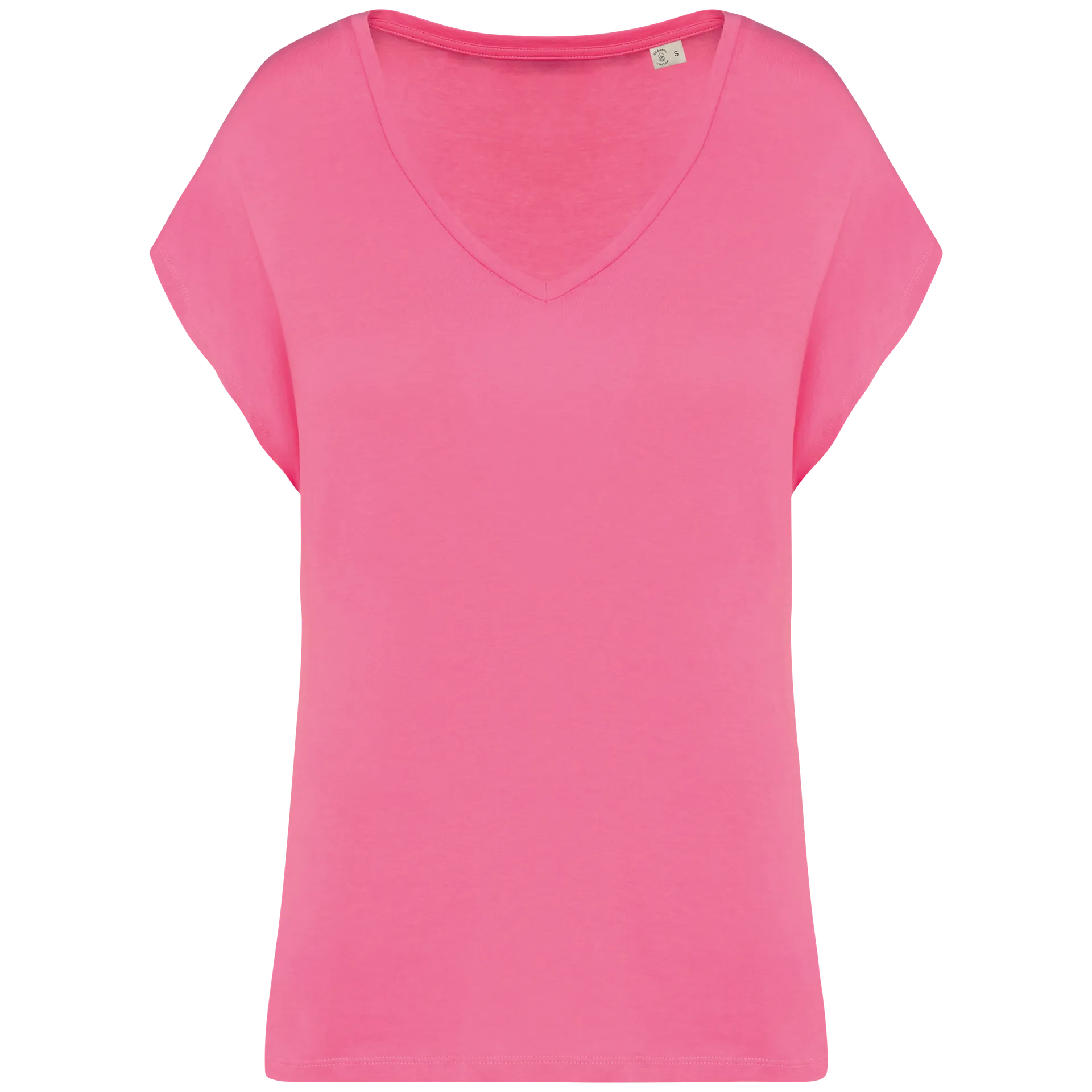 Umweltfreundliches Loose Damen-T-Shirt mit V-Ausschnitt
