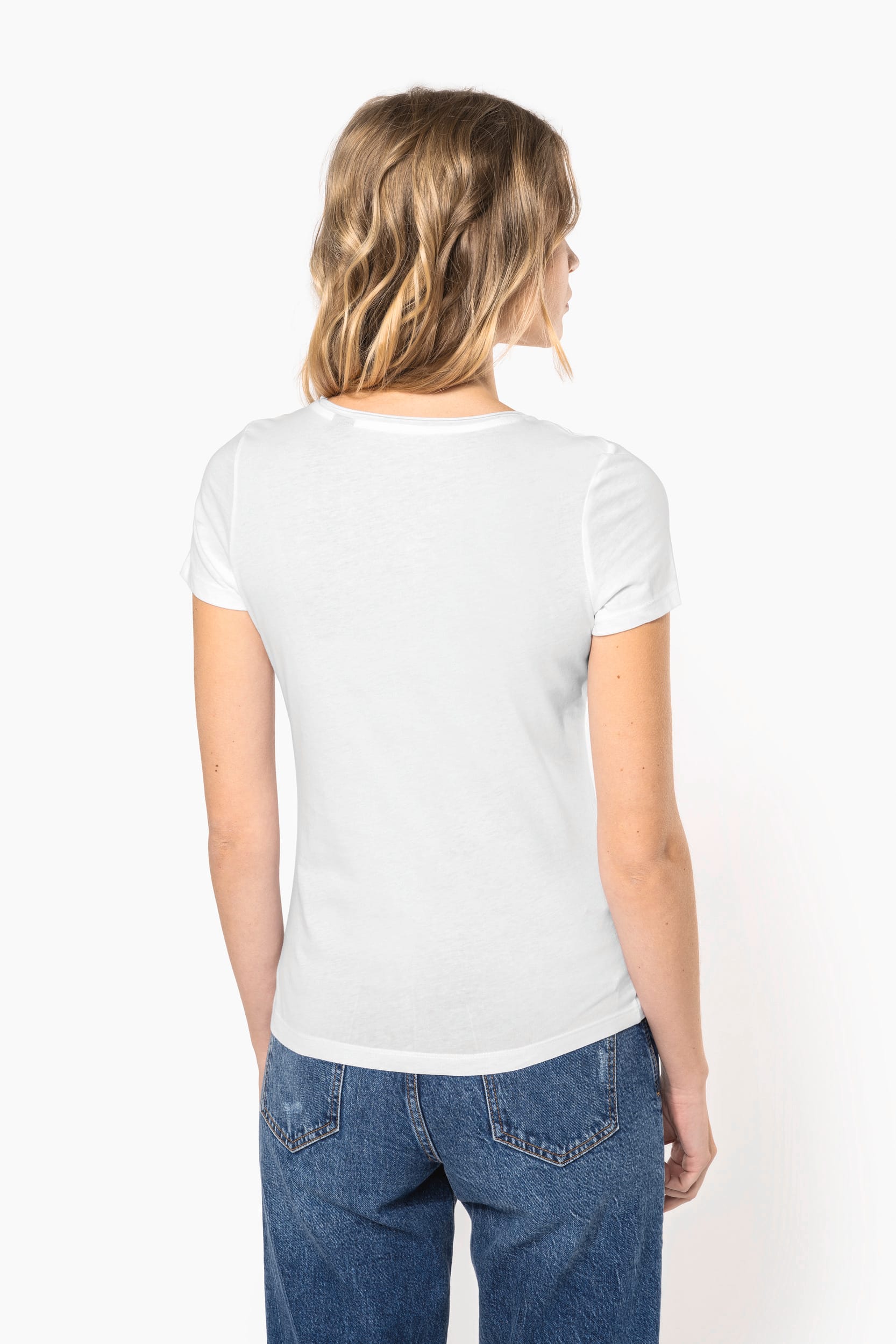 Bio-T-Shirt für Damen mit kurzen Ärmeln und ungesäumtem Halsausschnitt