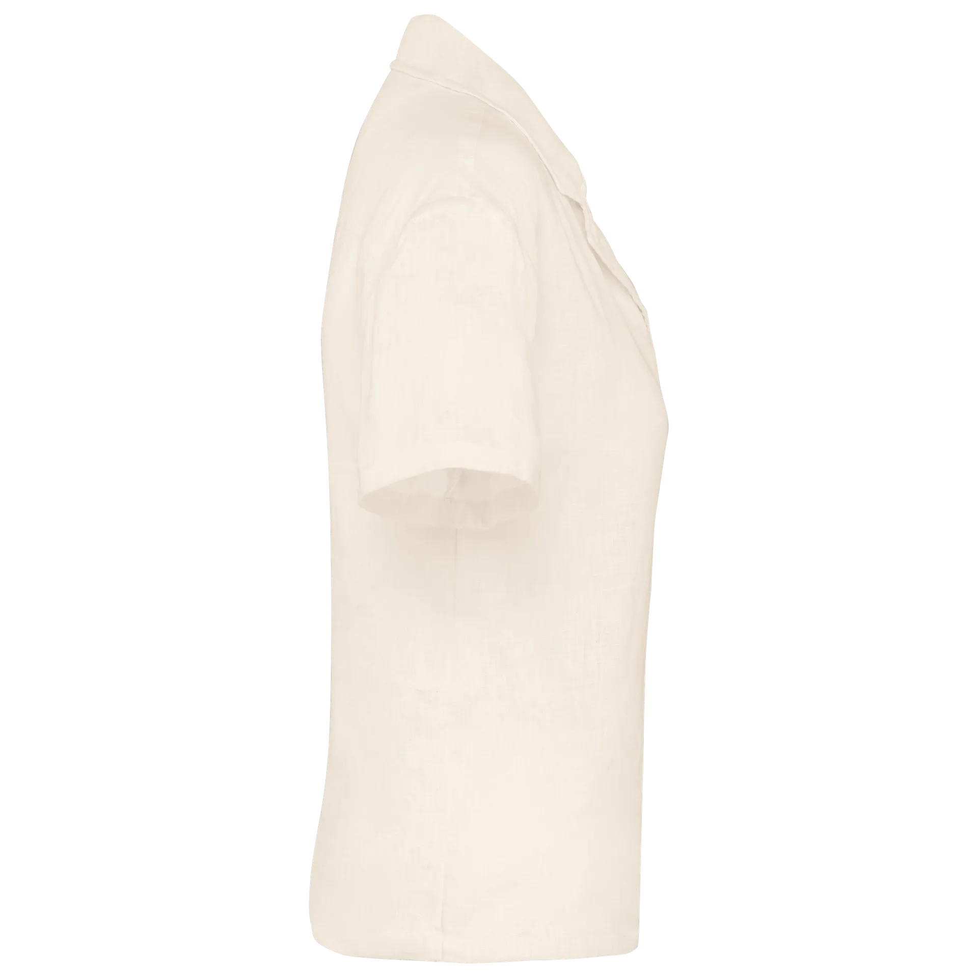 Damenhemd aus Leinen mit kurzen Ärmeln und Bowling-Kragen