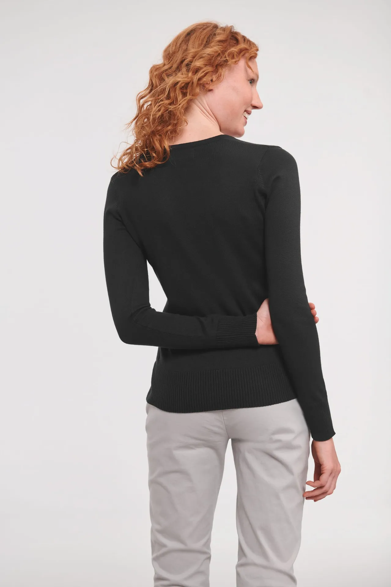 Ladies' V-neck Knitted Pullover