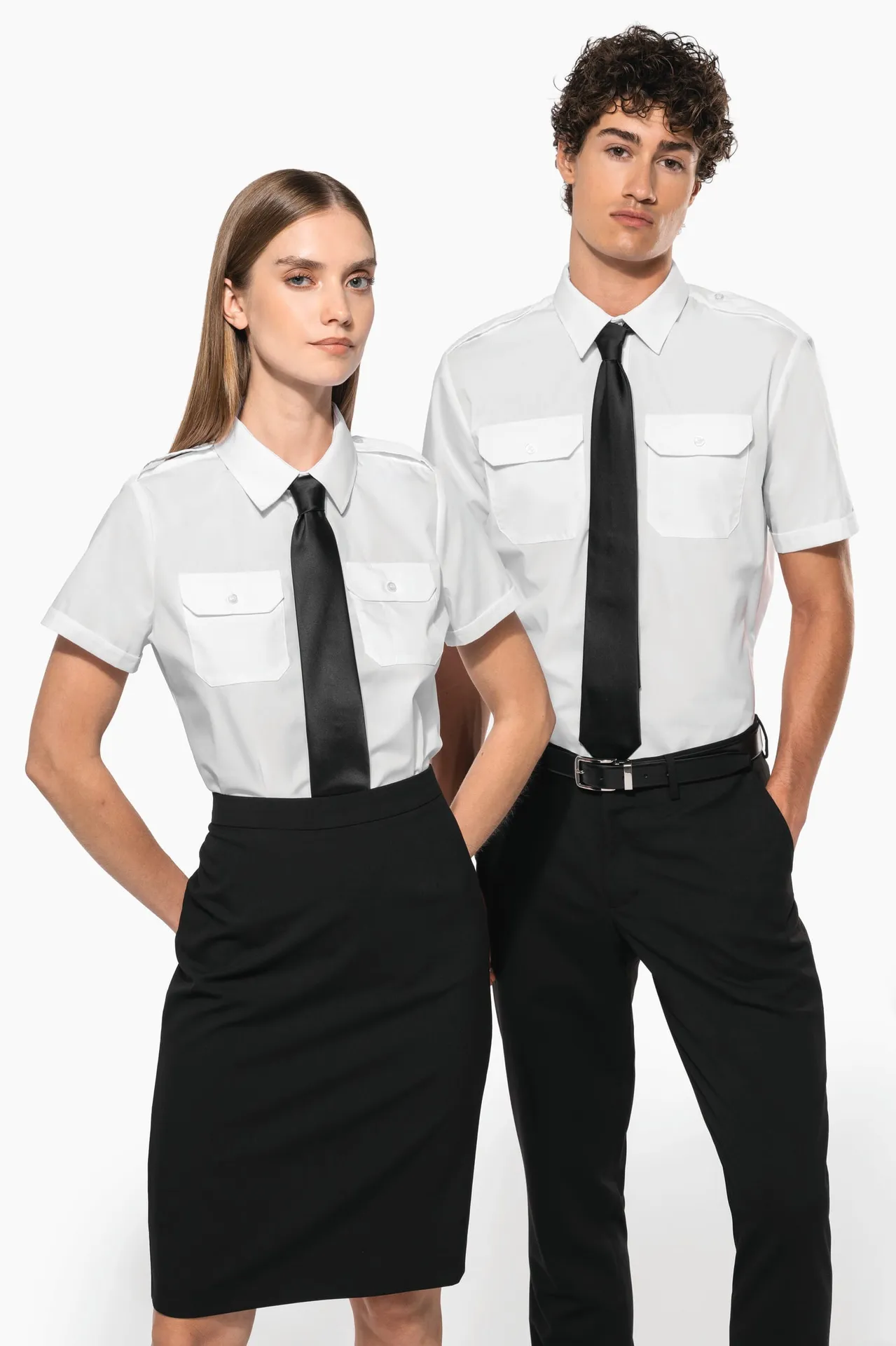 Kurzarm-Pilotenhemd für Damen