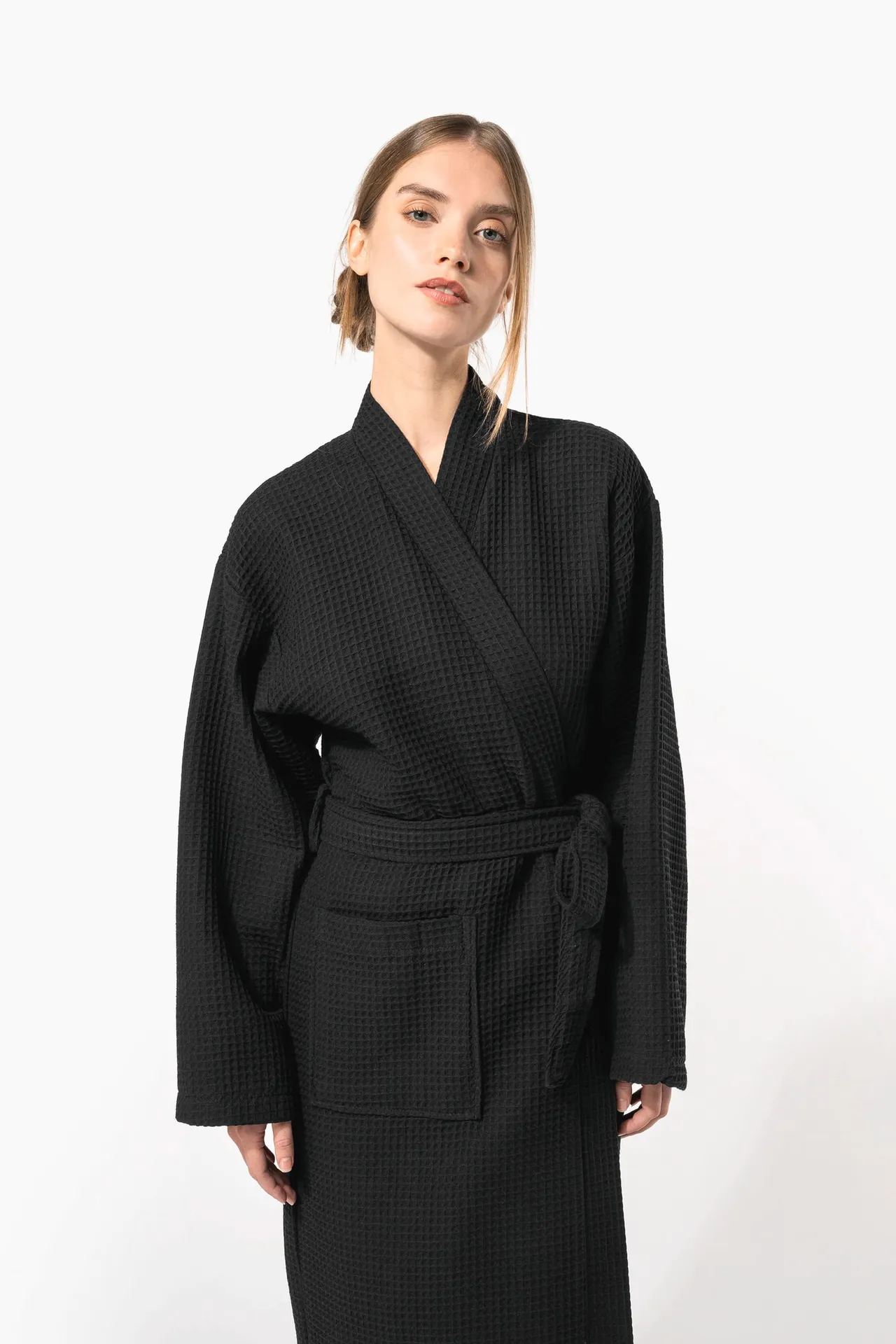 Walkfrottier-Bademantel Waffelpiqué