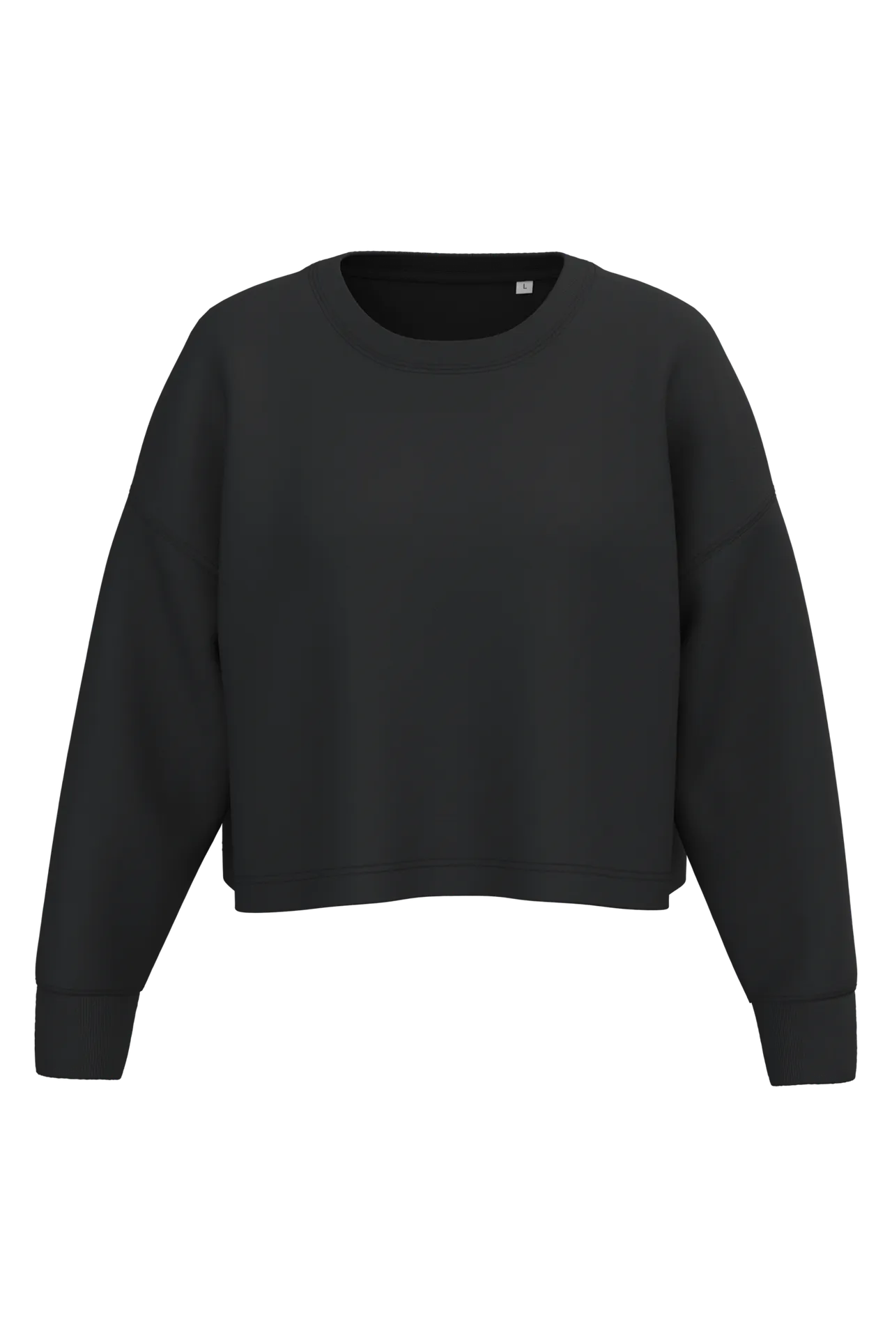 Damen Cropped-Sweatshirt mit Rundhalsausschnitt