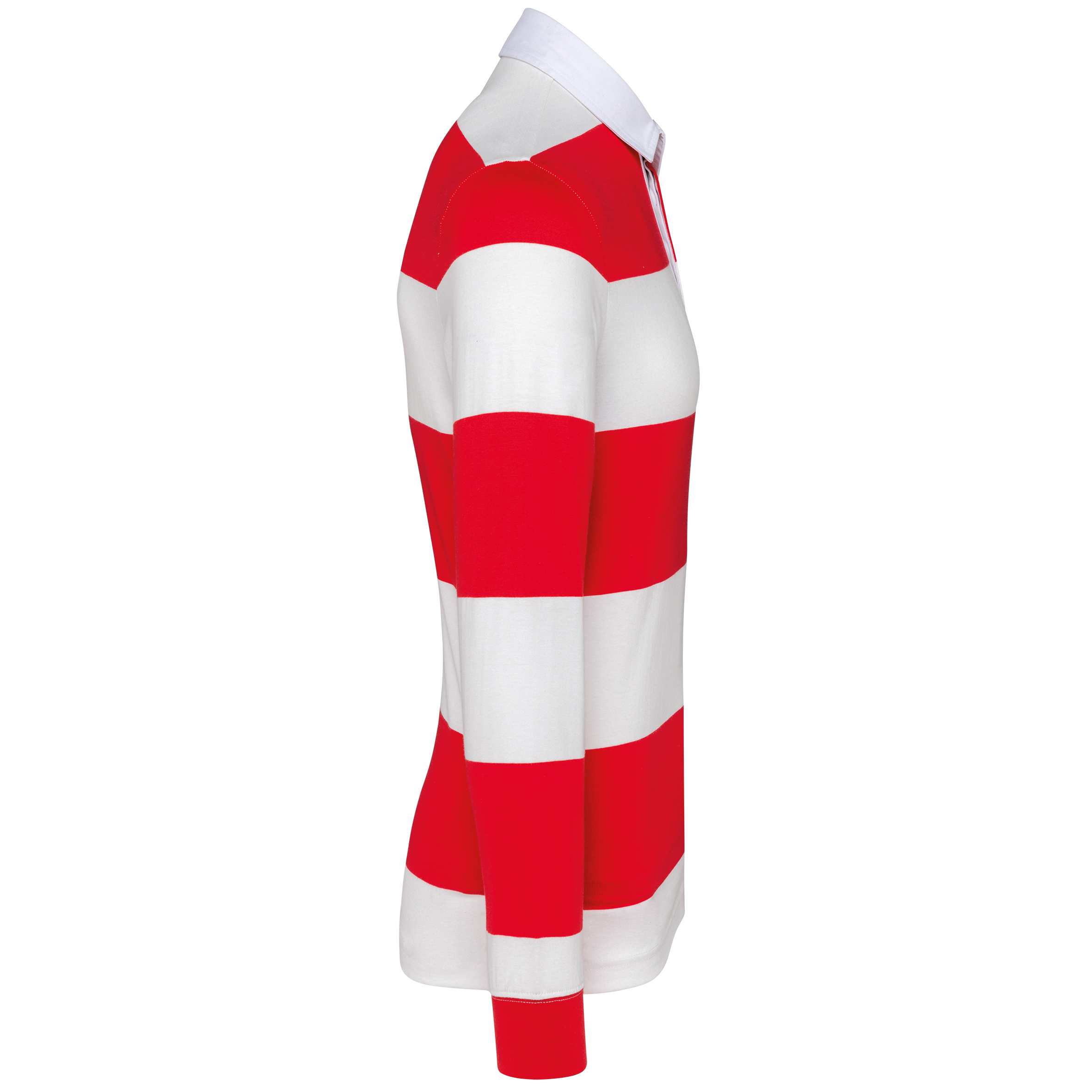 Gestreiftes Polohemd mit langen Ärmeln, Unisex