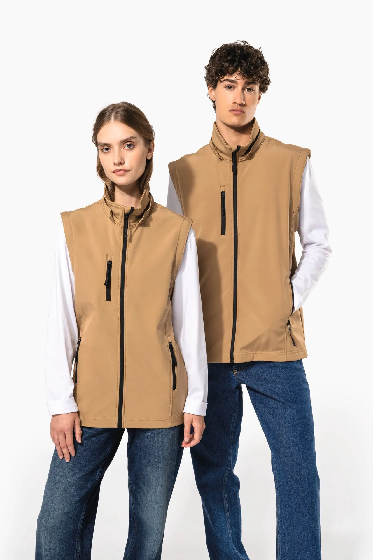 3-lagige Unisex-Softshell-Jacke mit Kapuze und abnehmbaren Ärmeln