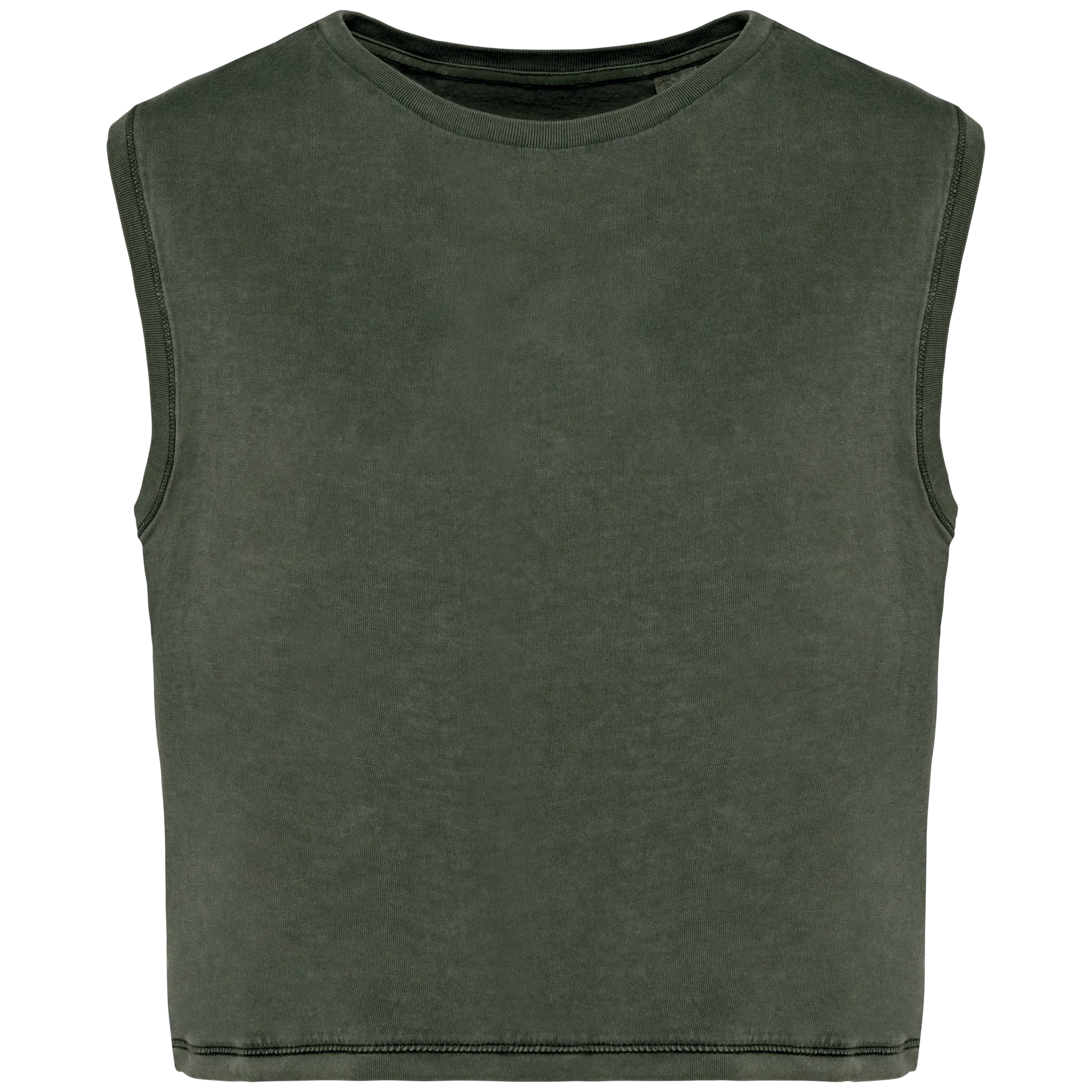 Umweltfreundliches ärmelloses Cropped Damen-T-Shirt