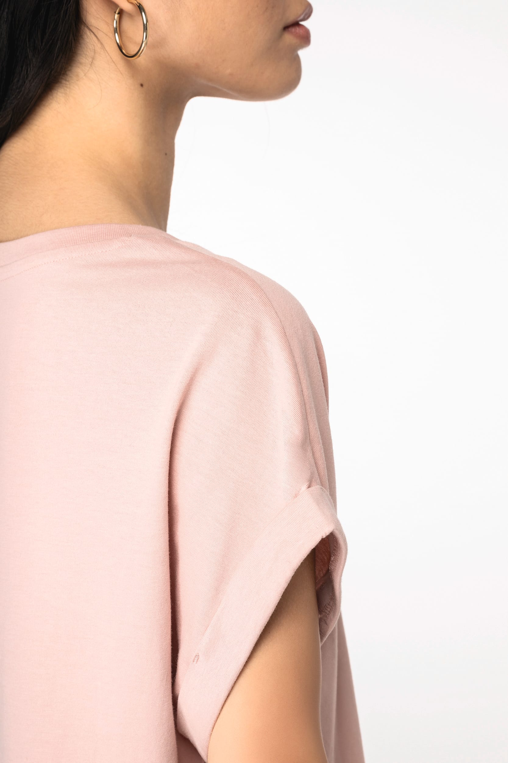 Umweltfreundliches Damen-T-Shirt mit Reversärmeln