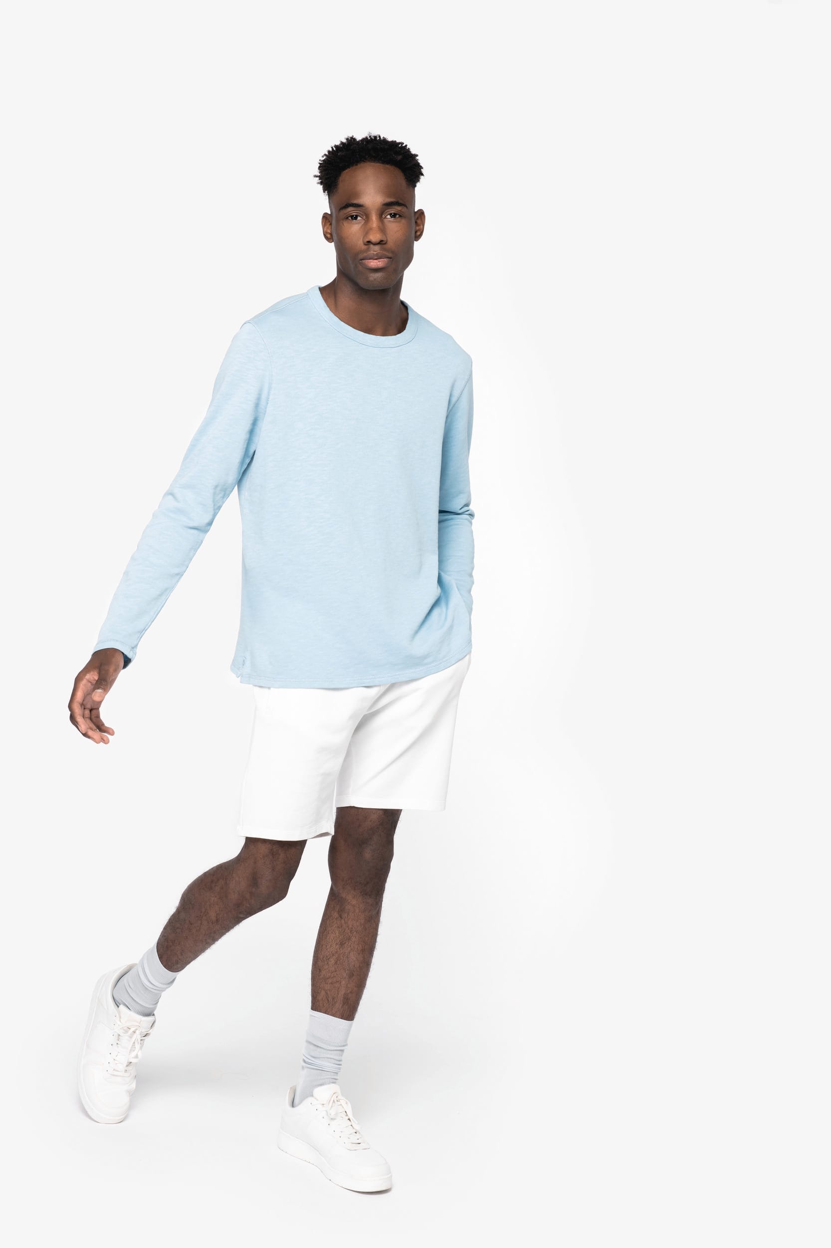 Ausgewaschenes umweltfreundliches Unisex Sweatshirt mit Rundhalsausschnitt aus French Terry