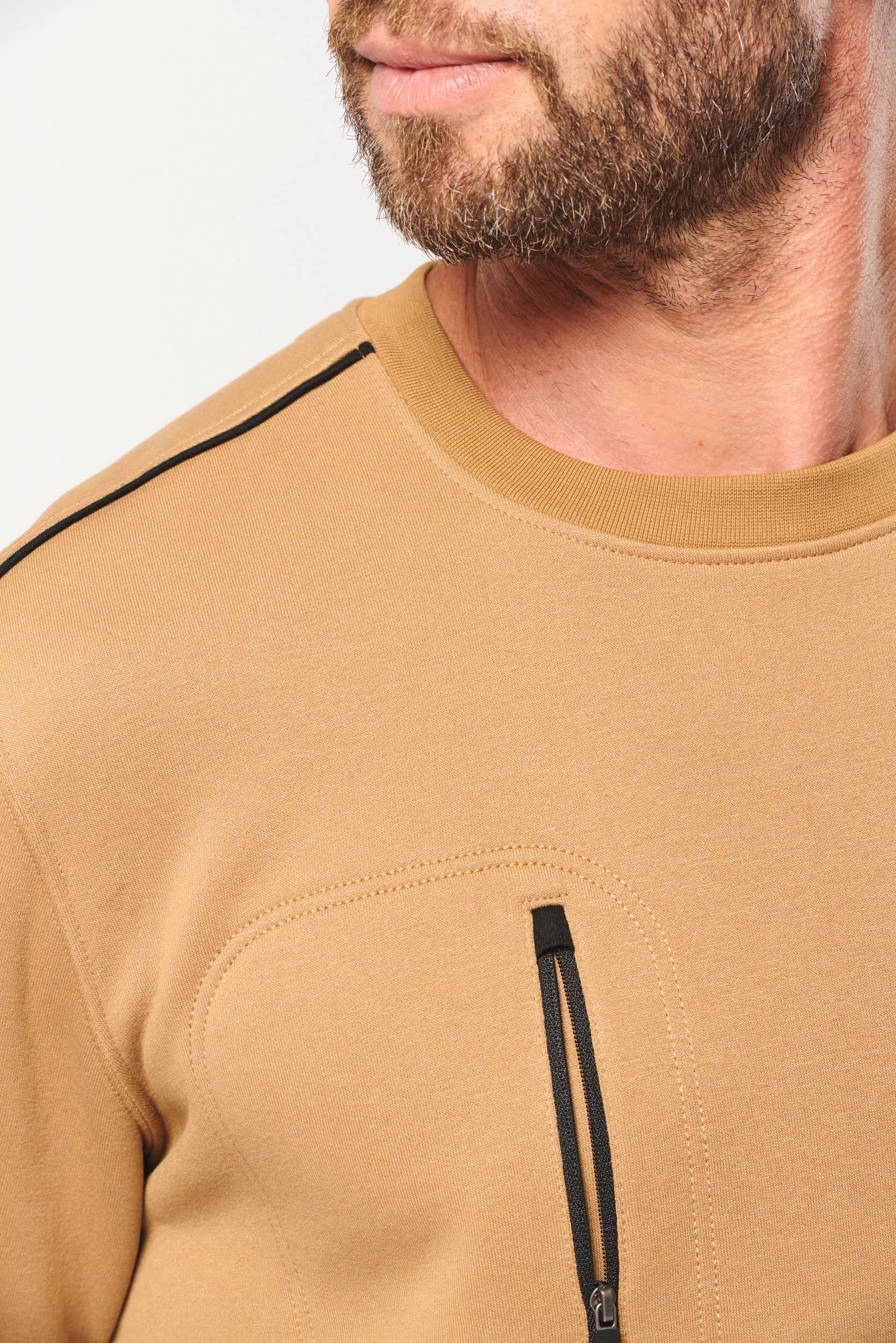 Day To Day Unisex-Sweatshirt mit kontrastfarbener zip Tasche Day To Day Unisex-Sweatshirt mit kontrastfarbener zip Tasche