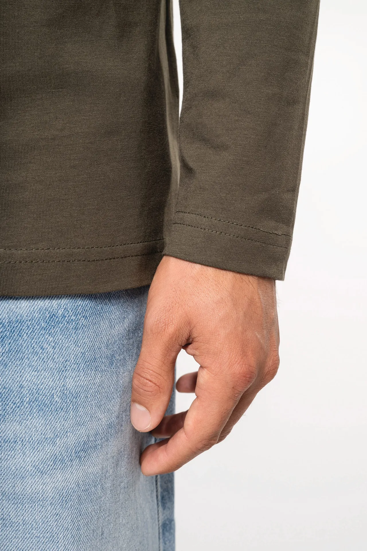 Herren Langarm-T-Shirt Rundhalsausschnitt