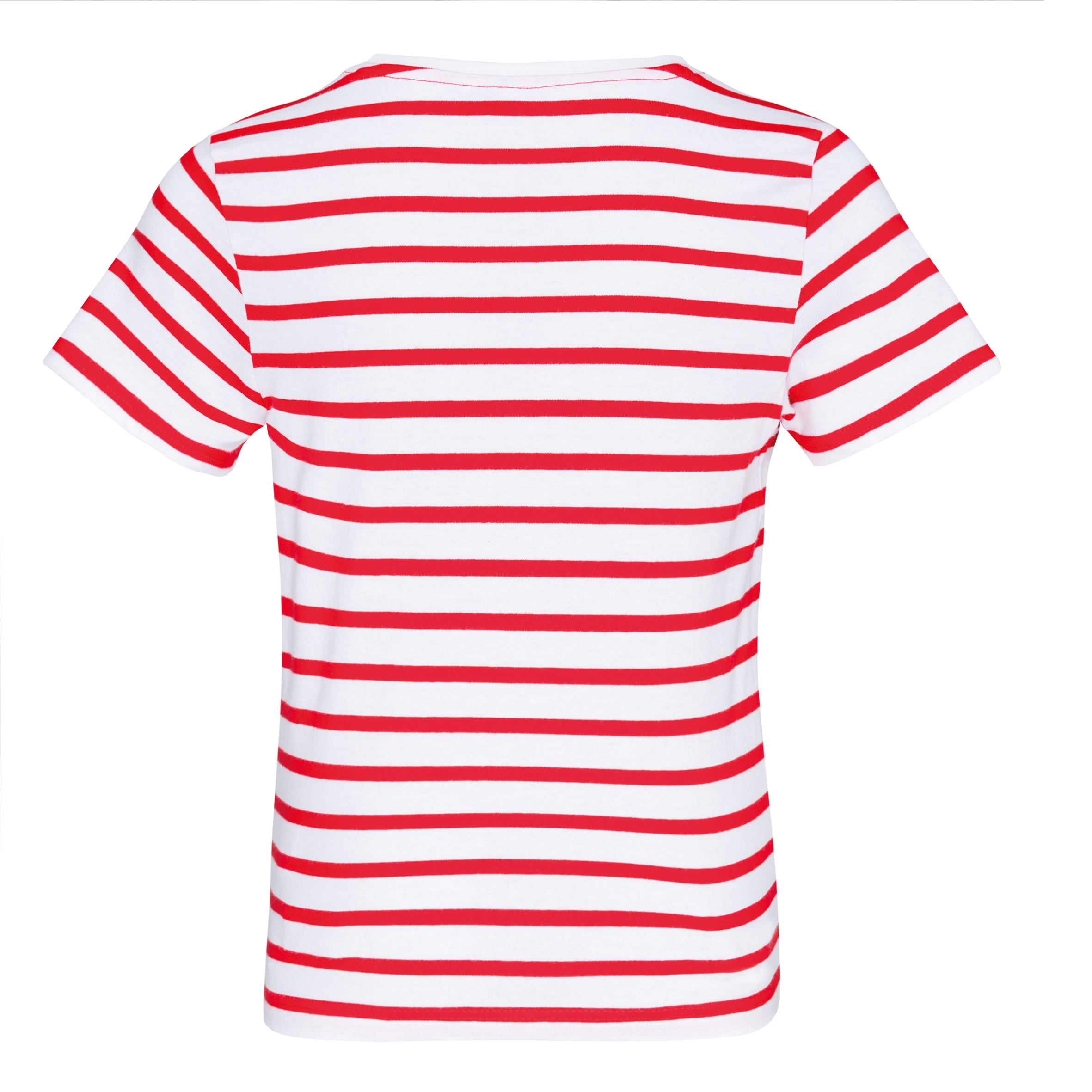 Gestreiftes Kurzarm-T-Shirt mit Tasche für Kinder im Marine-Stil