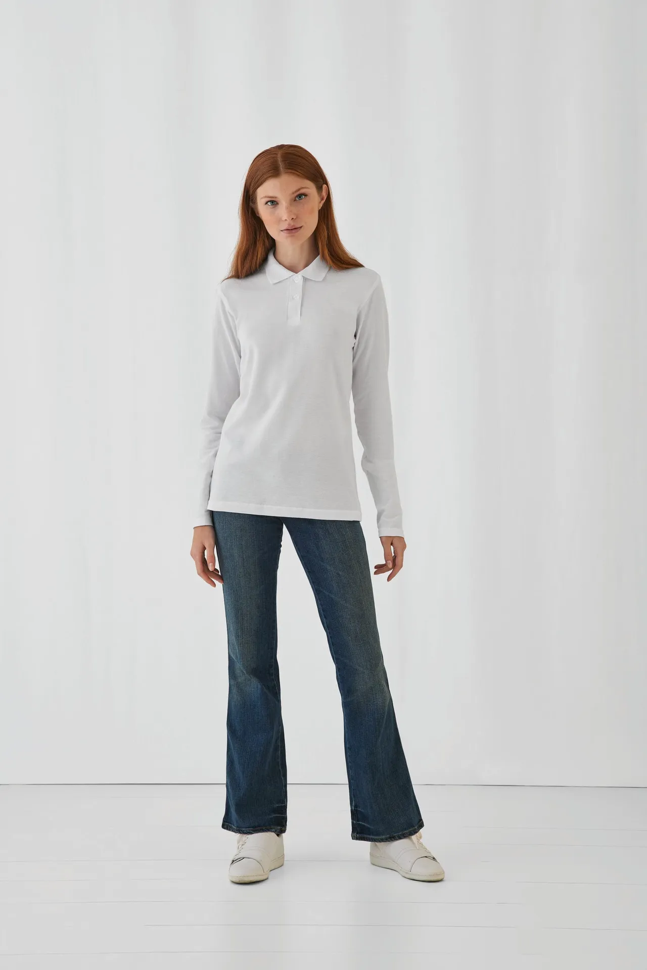 ID.001 Ladies' long-sleeved polo shirt