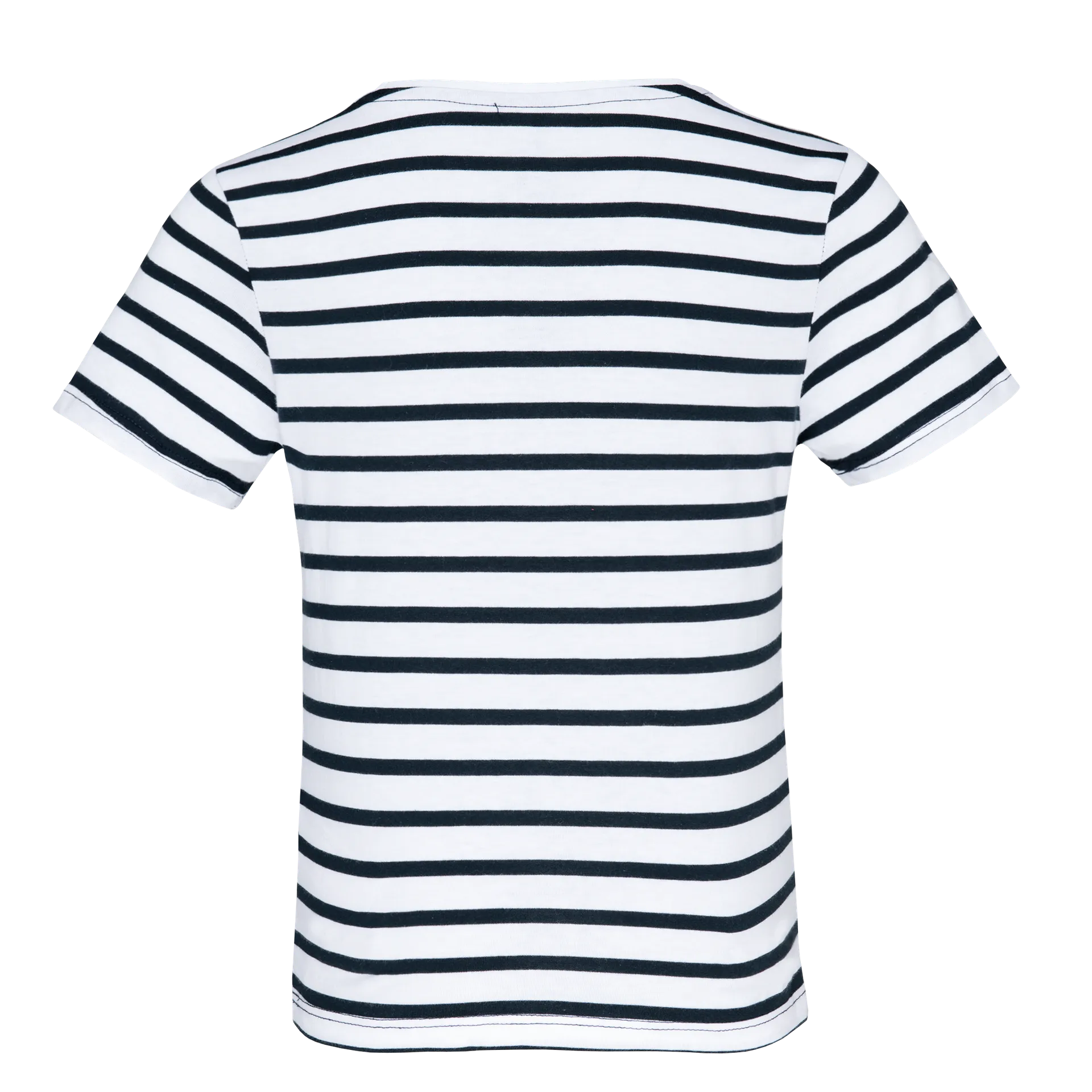 Gestreiftes Kurzarm-T-Shirt mit Tasche für Kinder im Marine-Stil