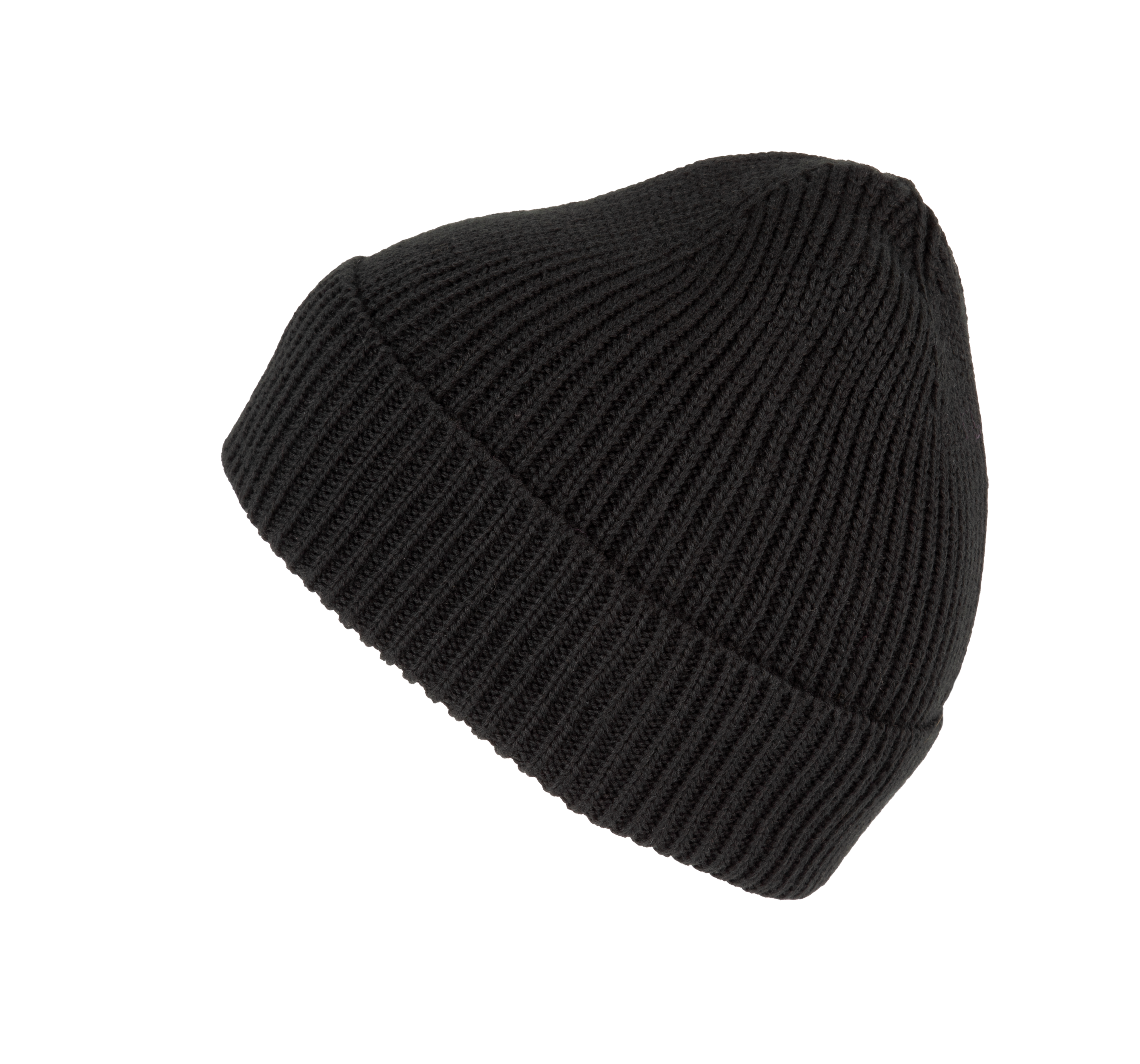 Gerippte Mütze mit Umschlag