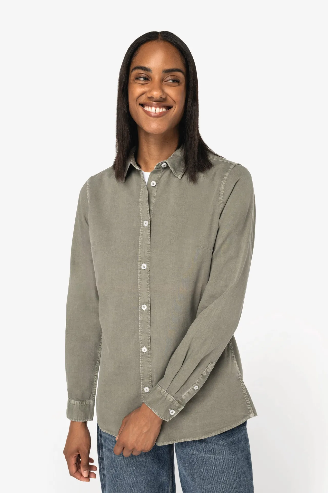 Umweltfreundliches Ausgewaschene Bluse