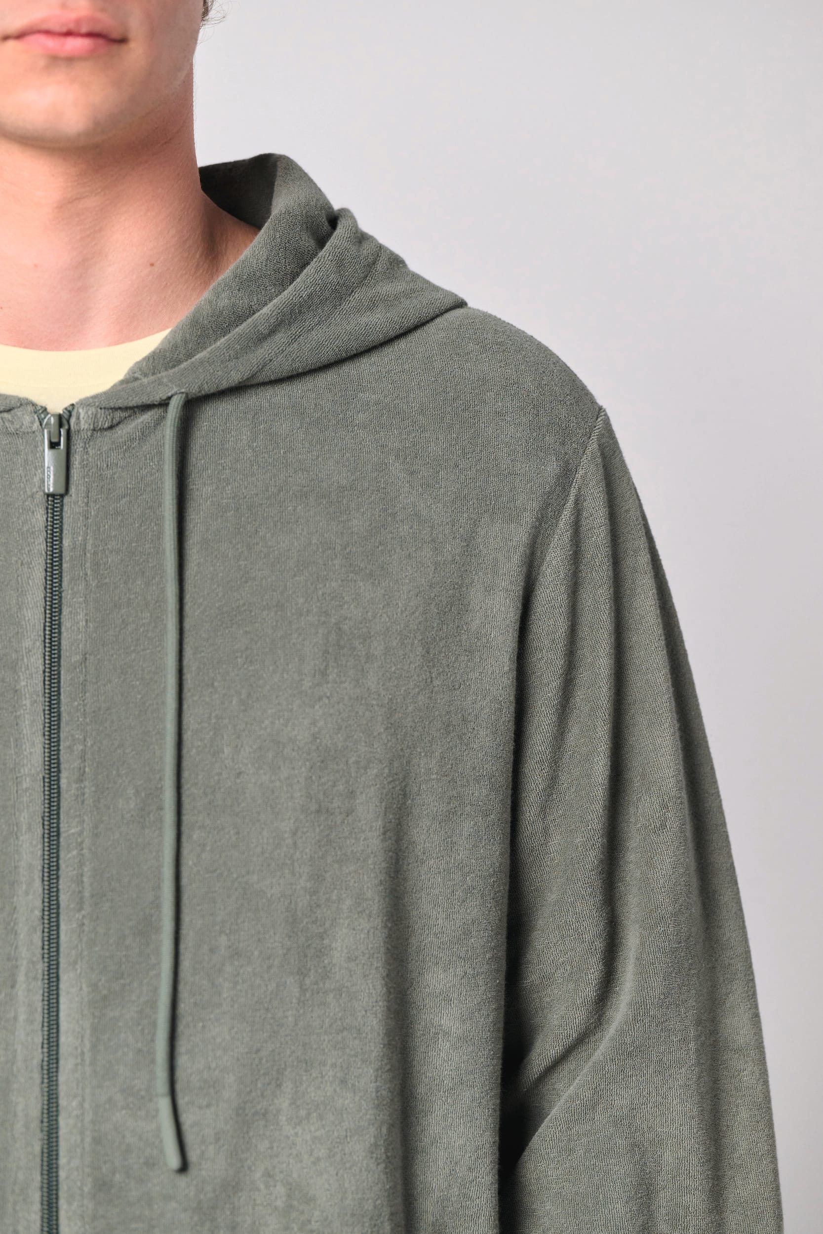 Umweltfreundliches Kapuzensweatshirt aus Frottee mit Reißverschluss für Herren