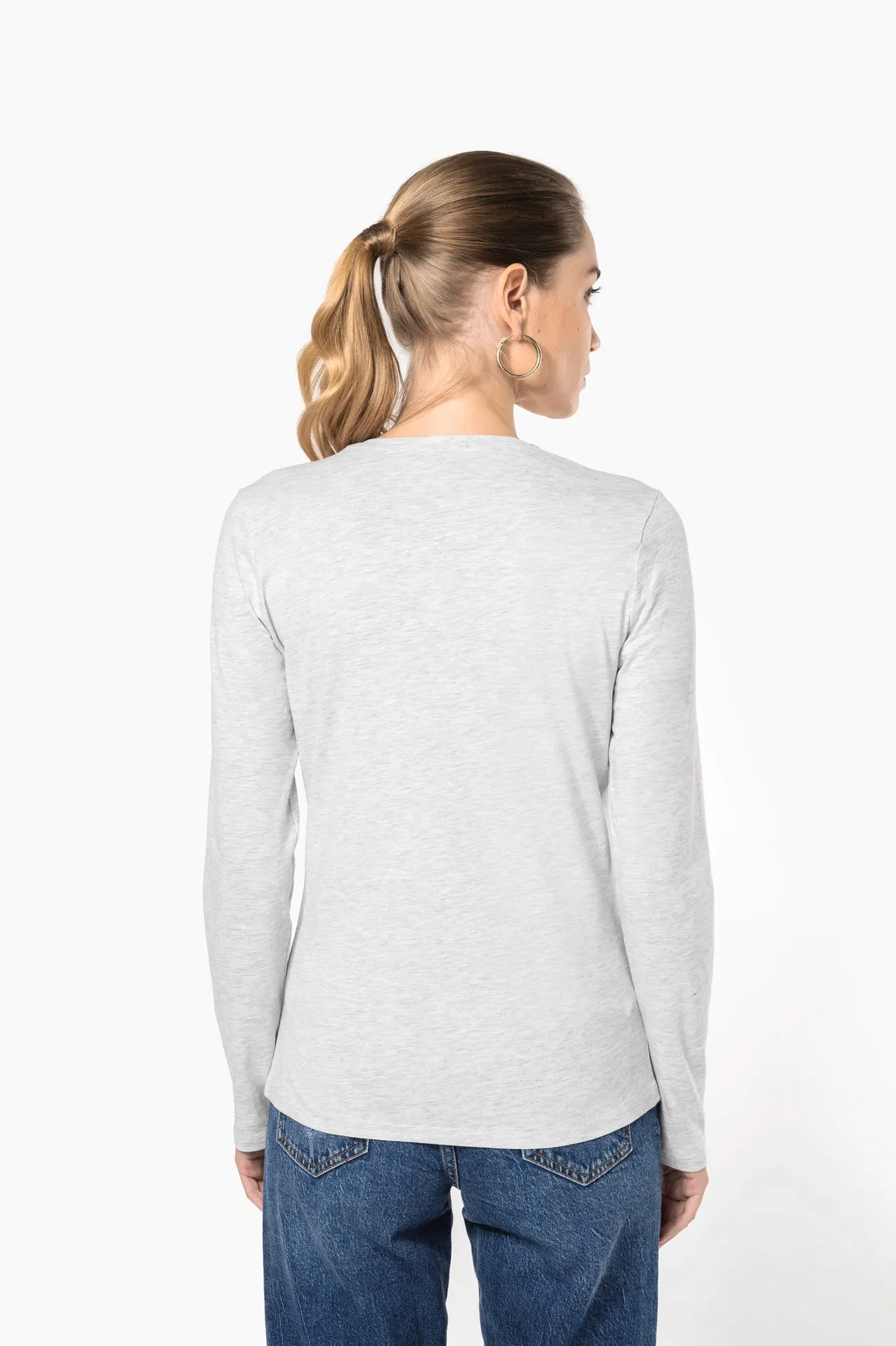 Damen-Langarmshirt mit V-Ausschnitt