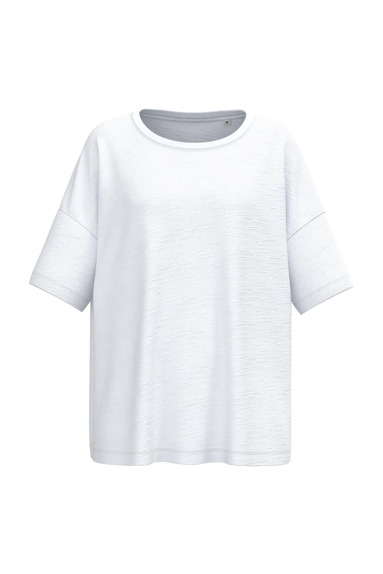 Umweltfreundliches Damen-Slub-Oversize-T-Shirt mit überschnittenen Schultern