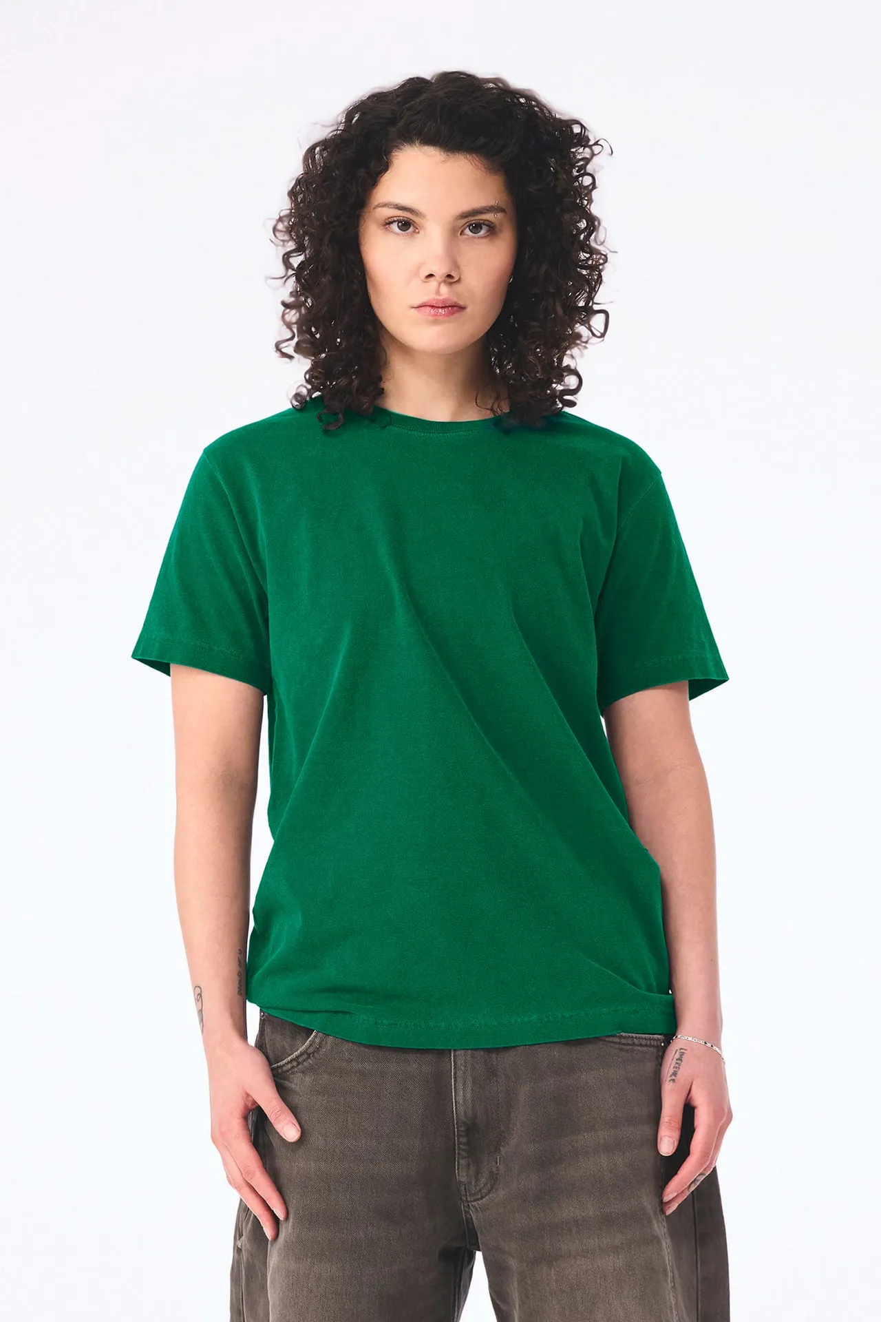 Unisex-T-Shirt aus dickem, verwaschenem Stoff