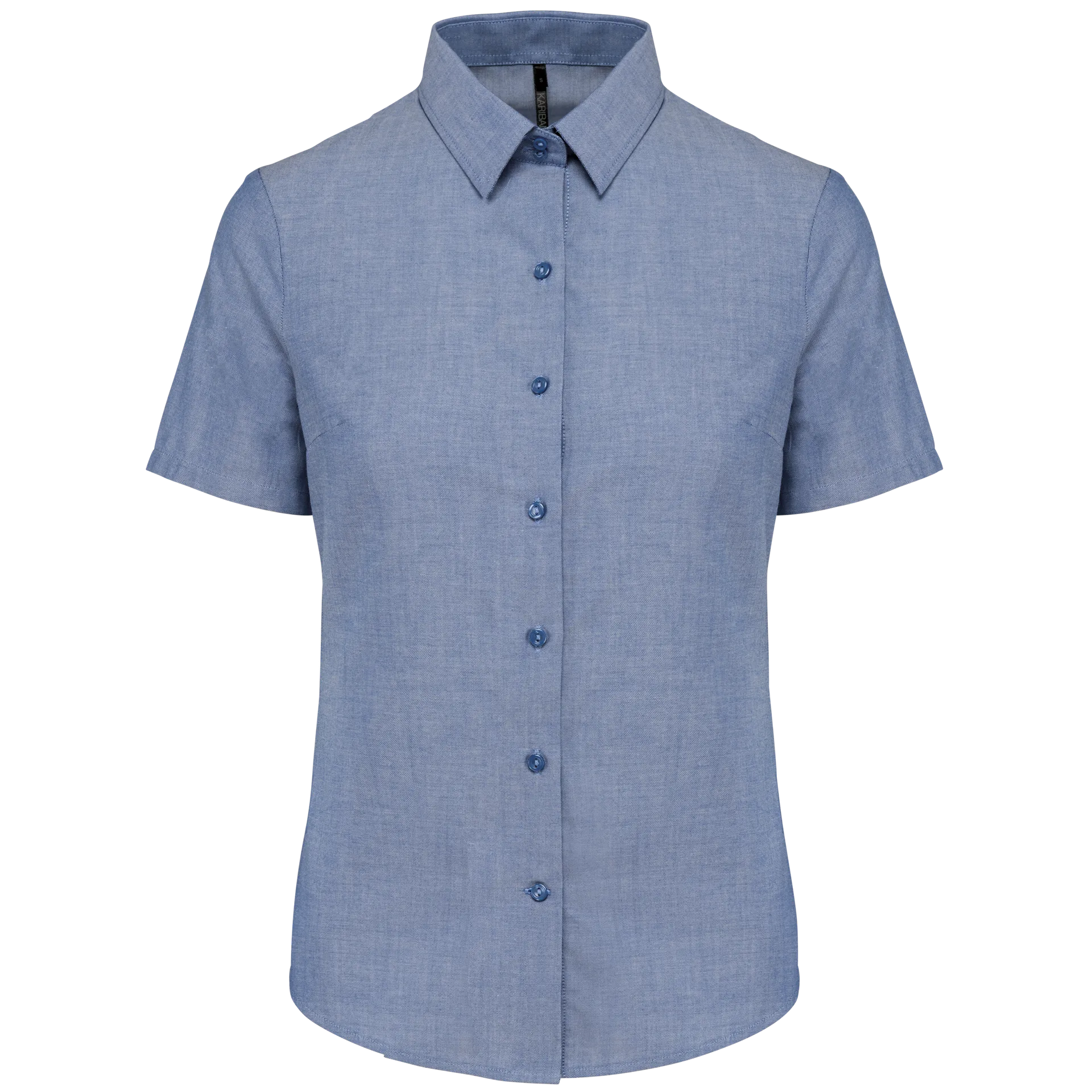 Damen Oxford Kurzarmbluse