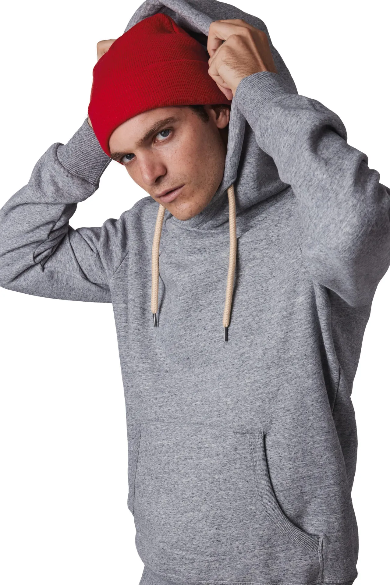 Recycelte Mütze mit Strickumschlag