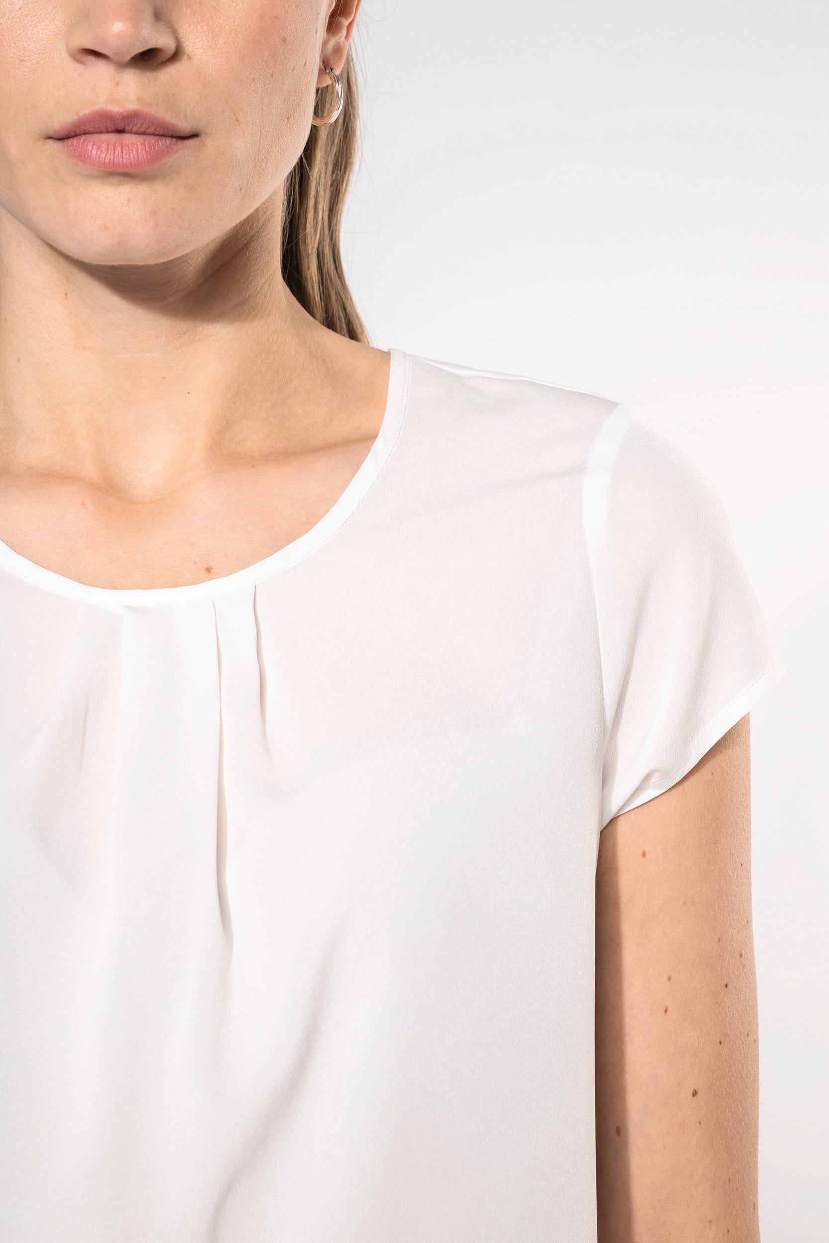 Kurzarm-Kreppbluse für Damen