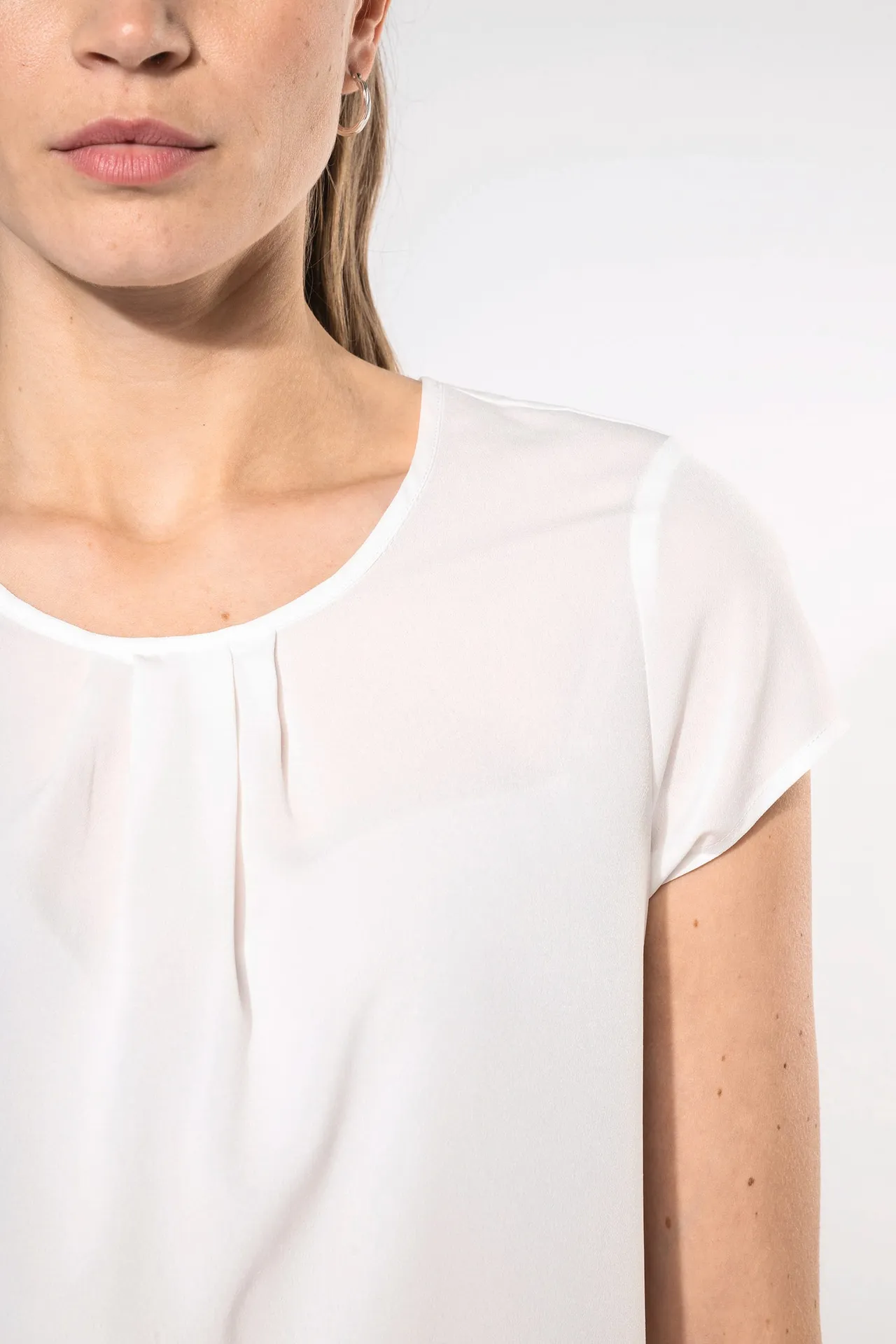 Kurzarm-Kreppbluse für Damen