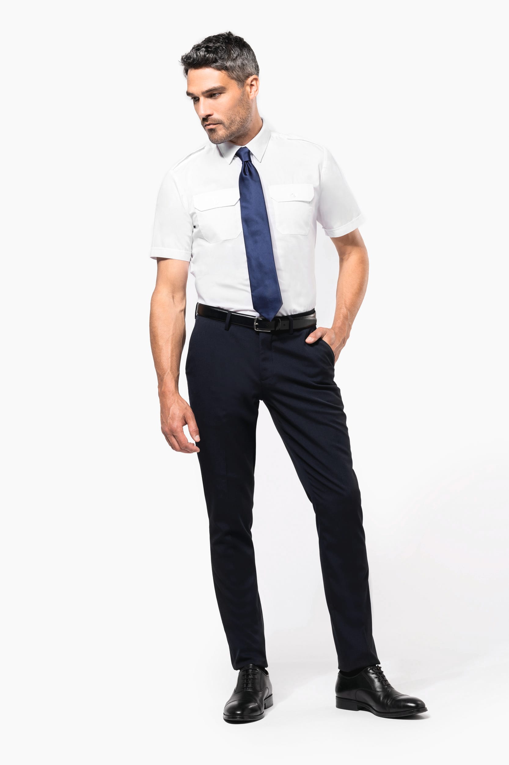 Kurzarm-Pilotenhemd für Herren