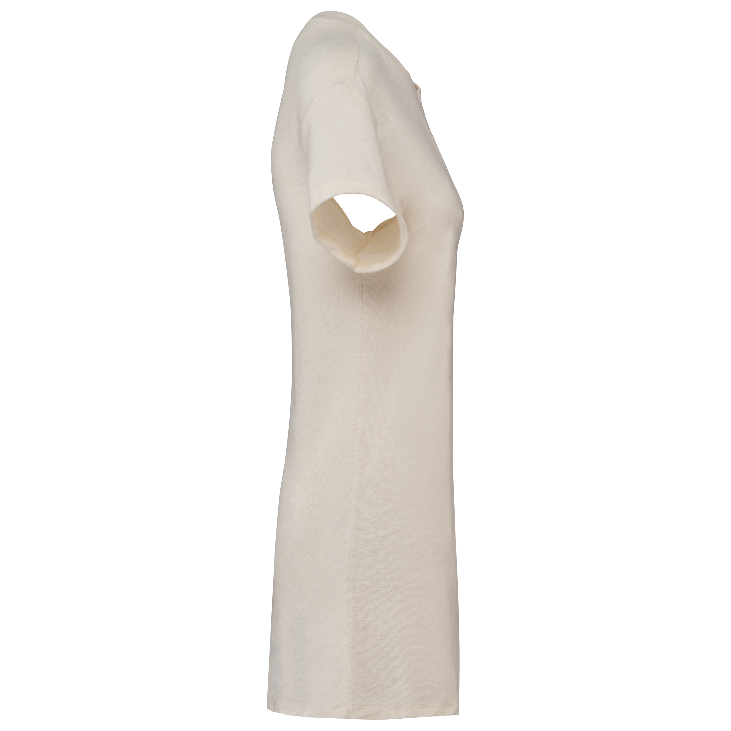 Umweltfreundliches Damen-T-Shirt-Kleid aus Frottee mit überschnittener Schulterpartie