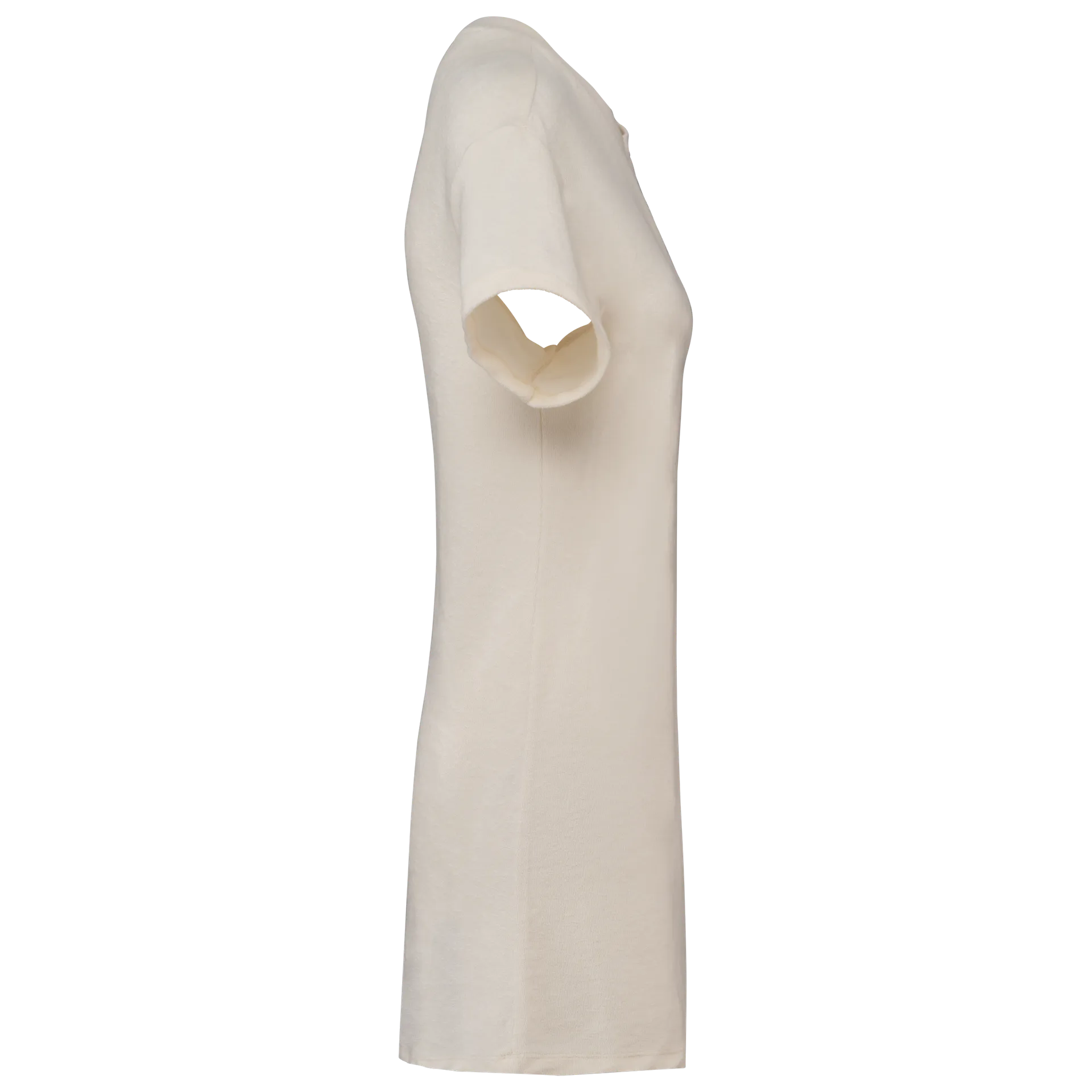 Umweltfreundliches Damen-T-Shirt-Kleid aus Frottee mit überschnittener Schulterpartie