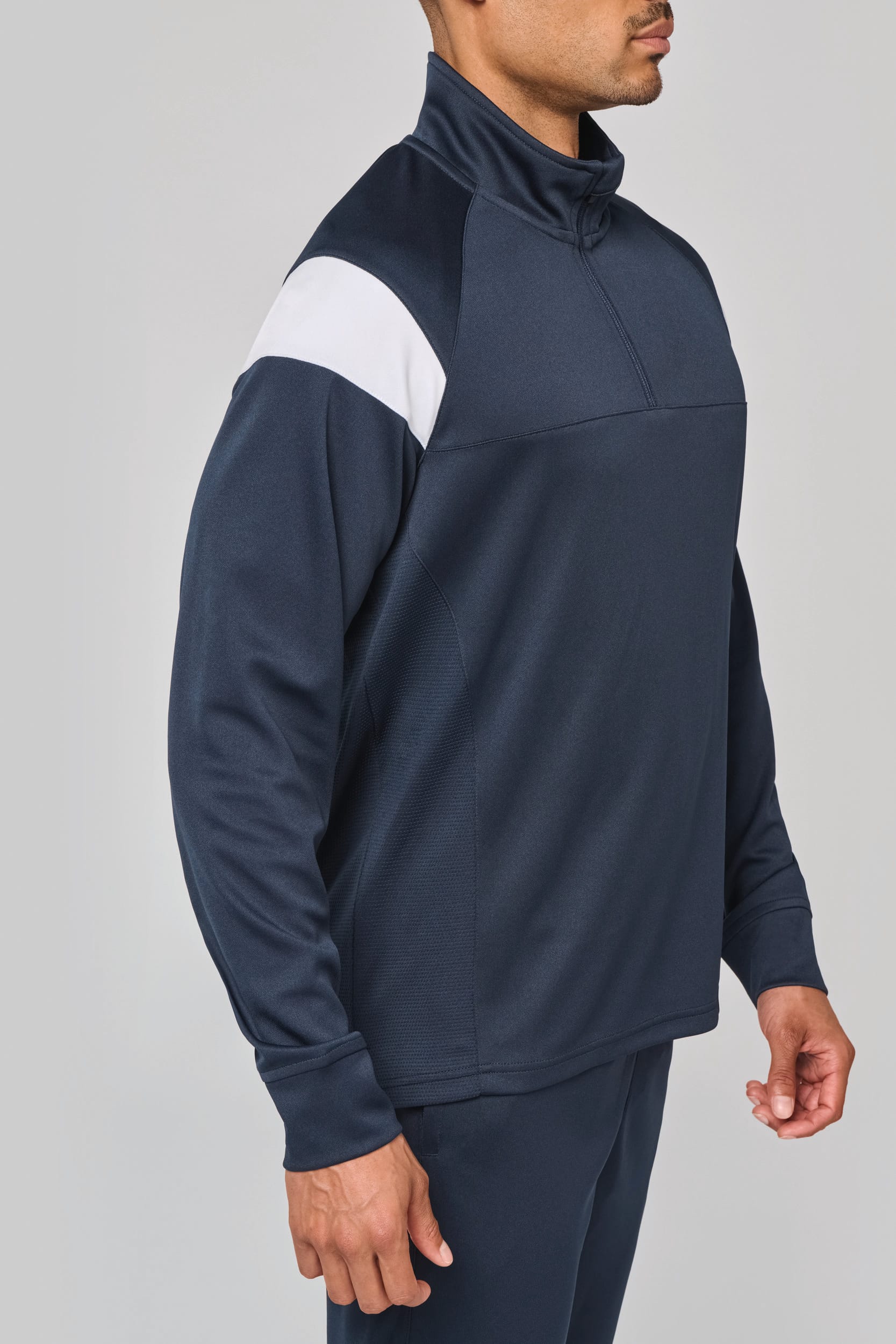 Unisex Trainings-Sweatshirt mit 1/4 Reißverschluss