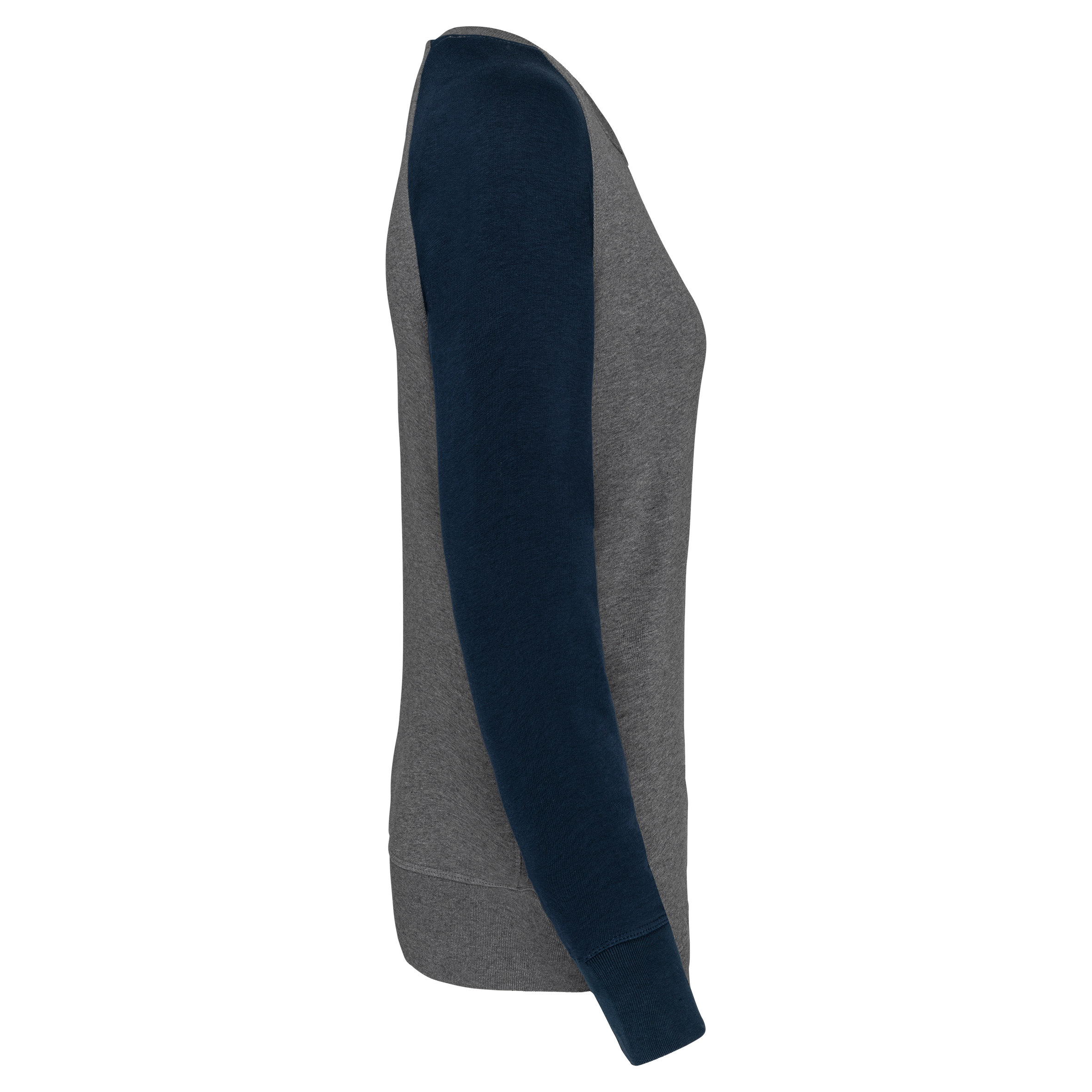 Zweifarbiges Damen-Sweatshirt French Terry BIO mit Rundhalsausschnitt und Raglanärmeln