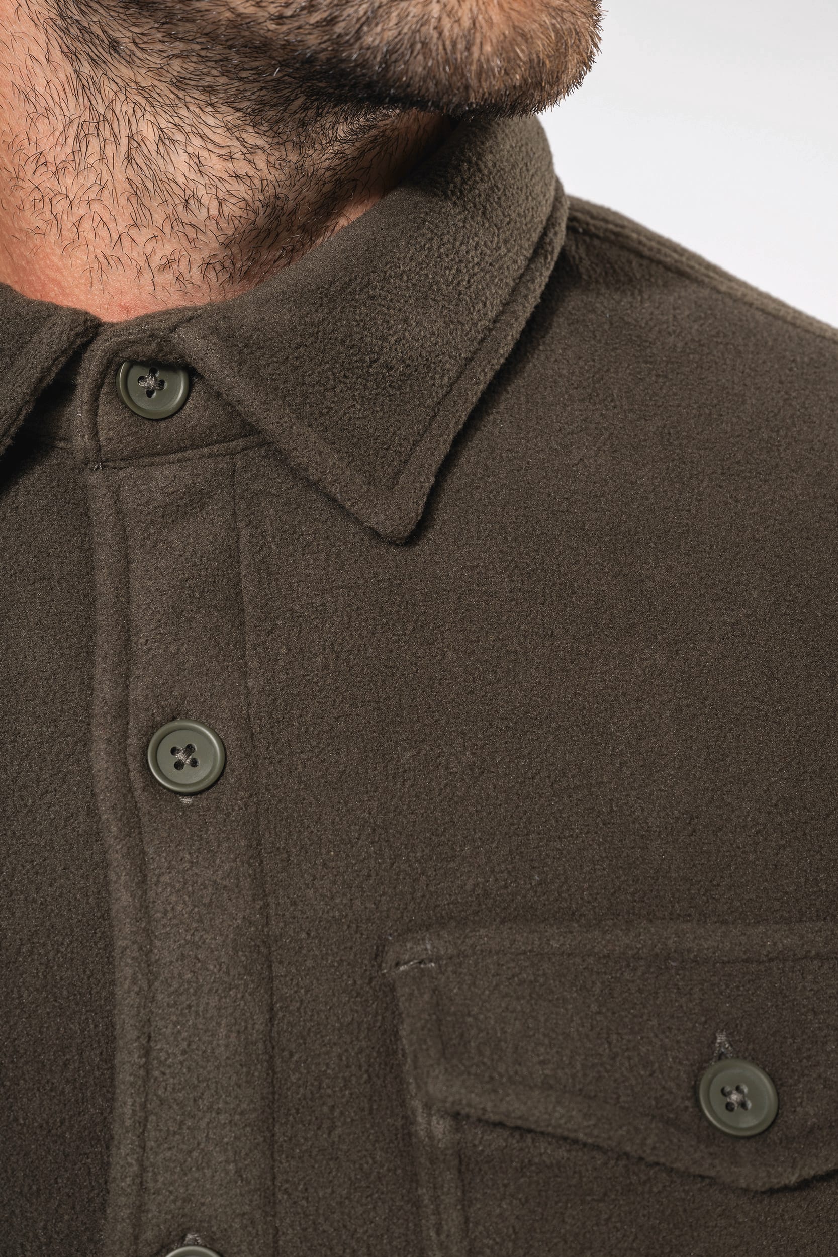 Fleece-Hemdjacke mit Sherpa-Futter