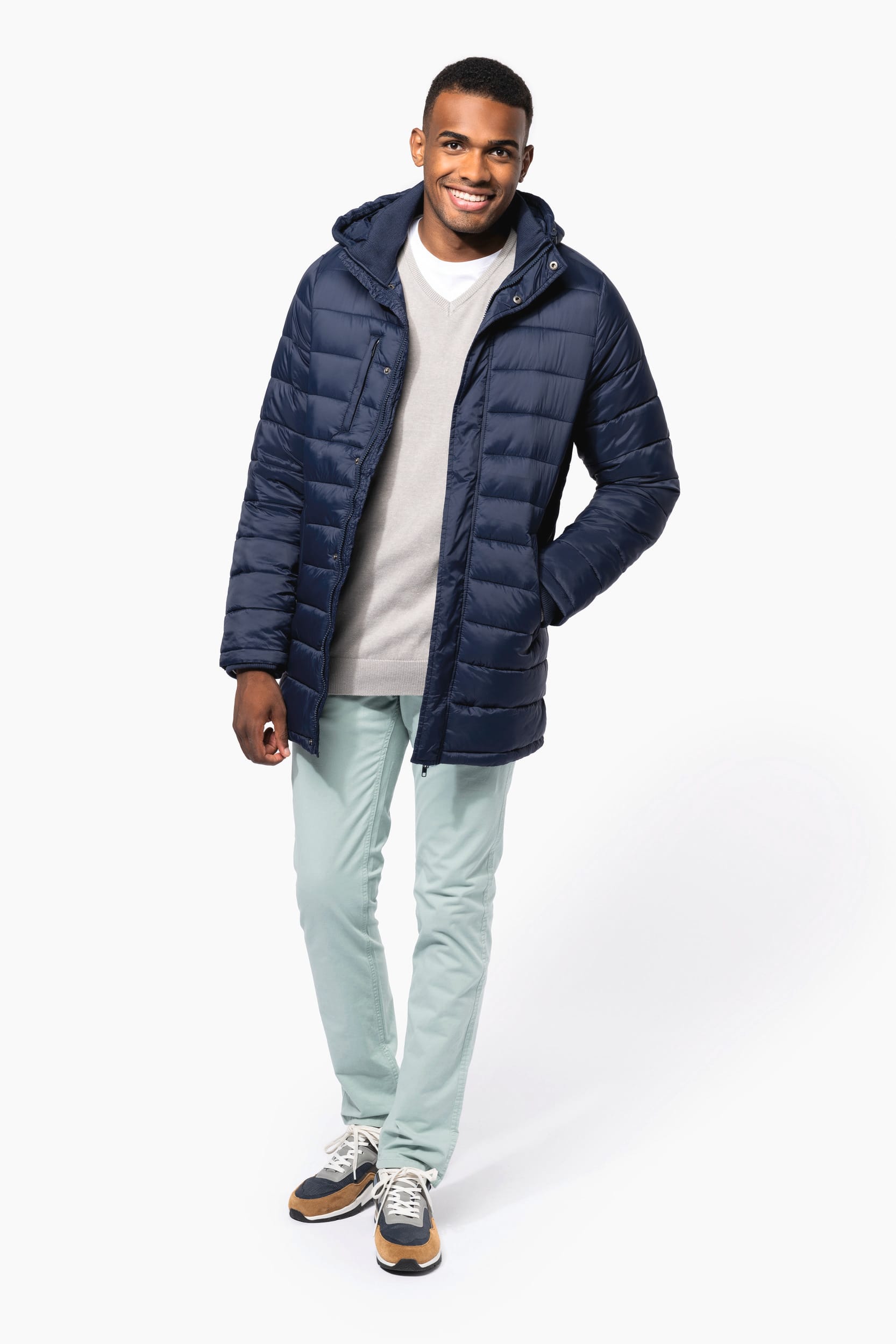 Leichter Herren-Daunenparka mit Kapuze