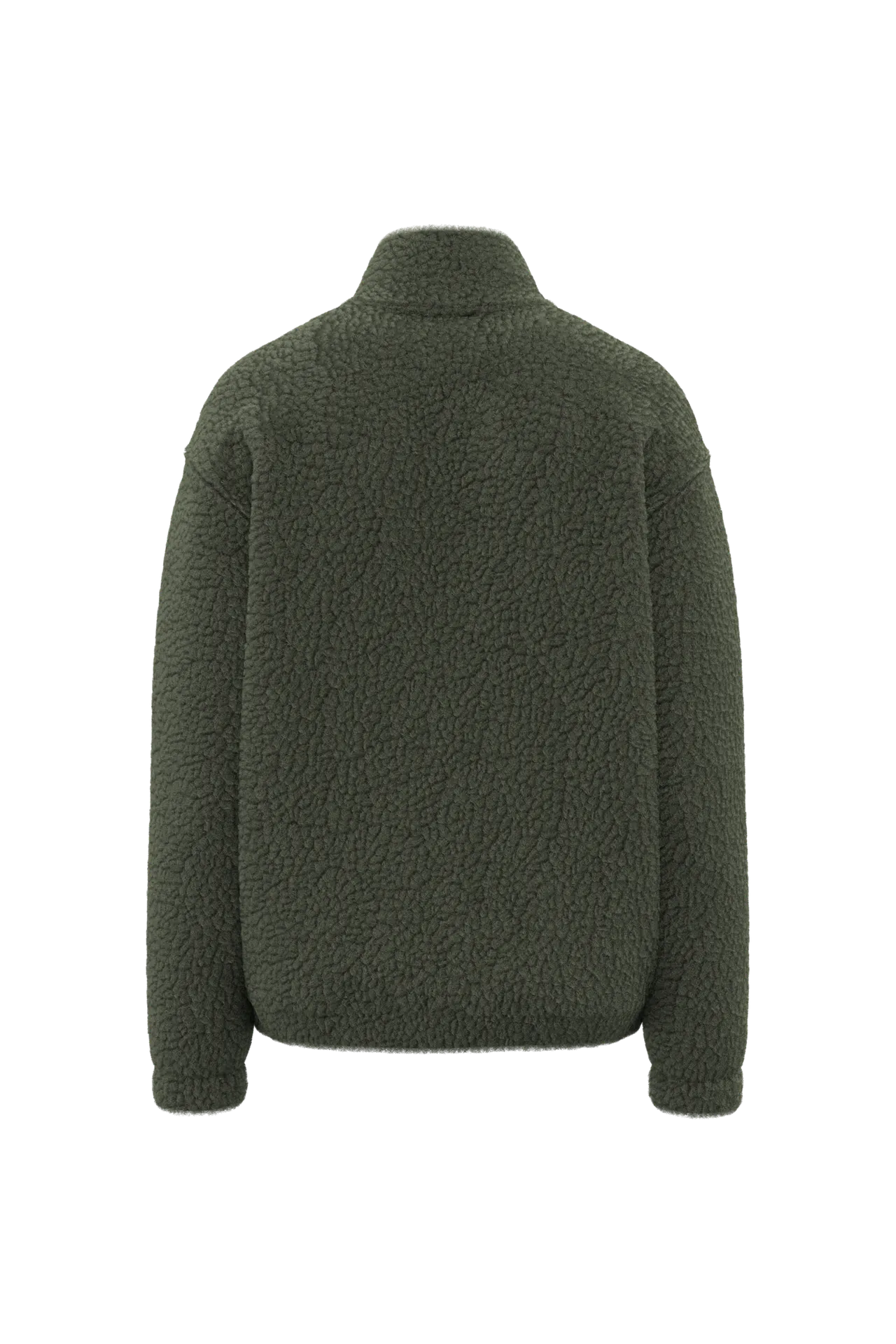 Unisex-Sweatshirt mit 1/4-Reißverschluss und überschnittenen Schultern aus Sherpa-Material