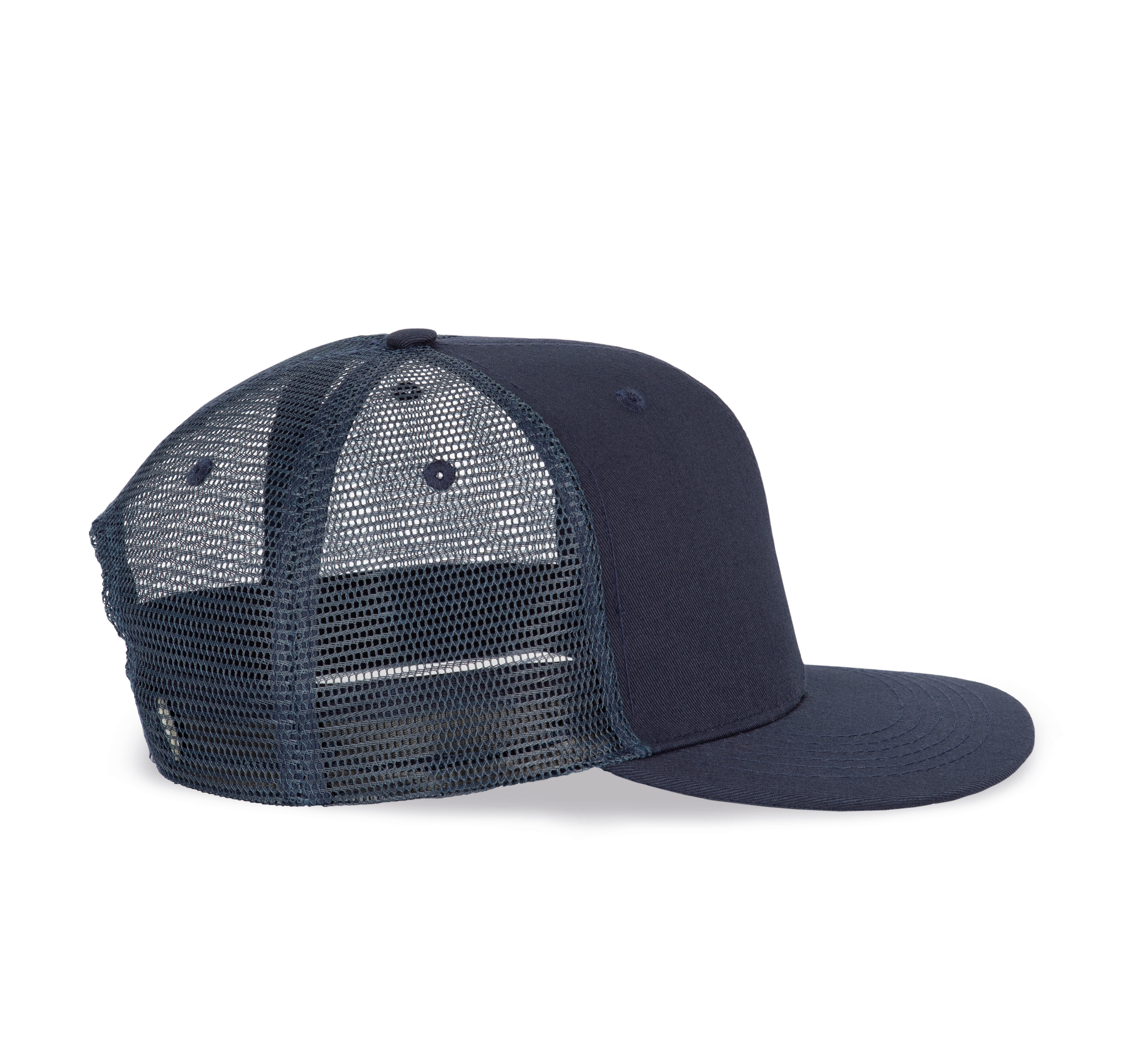 Trucker-Cap - 6-Panels-Kappe, Flachschirm