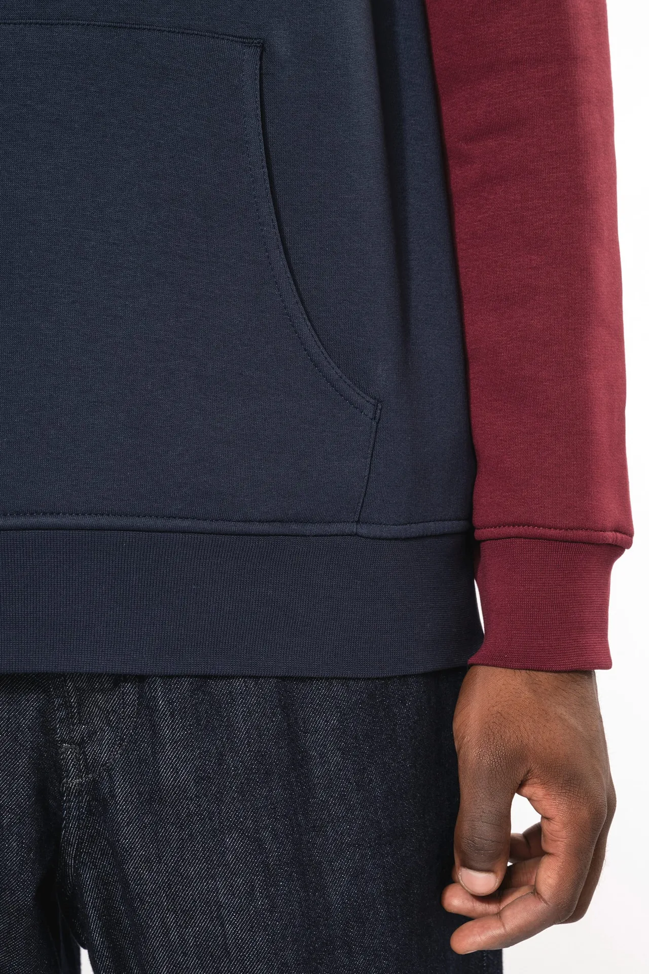 Dreifarbiges Kapuzensweatshirt, Unisex