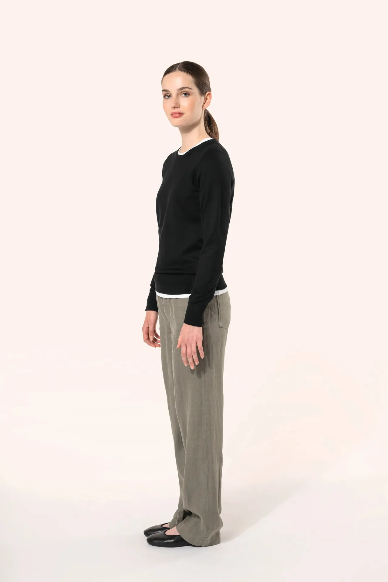 Supima®-Damenpullover mit Rundhalsausschnitt