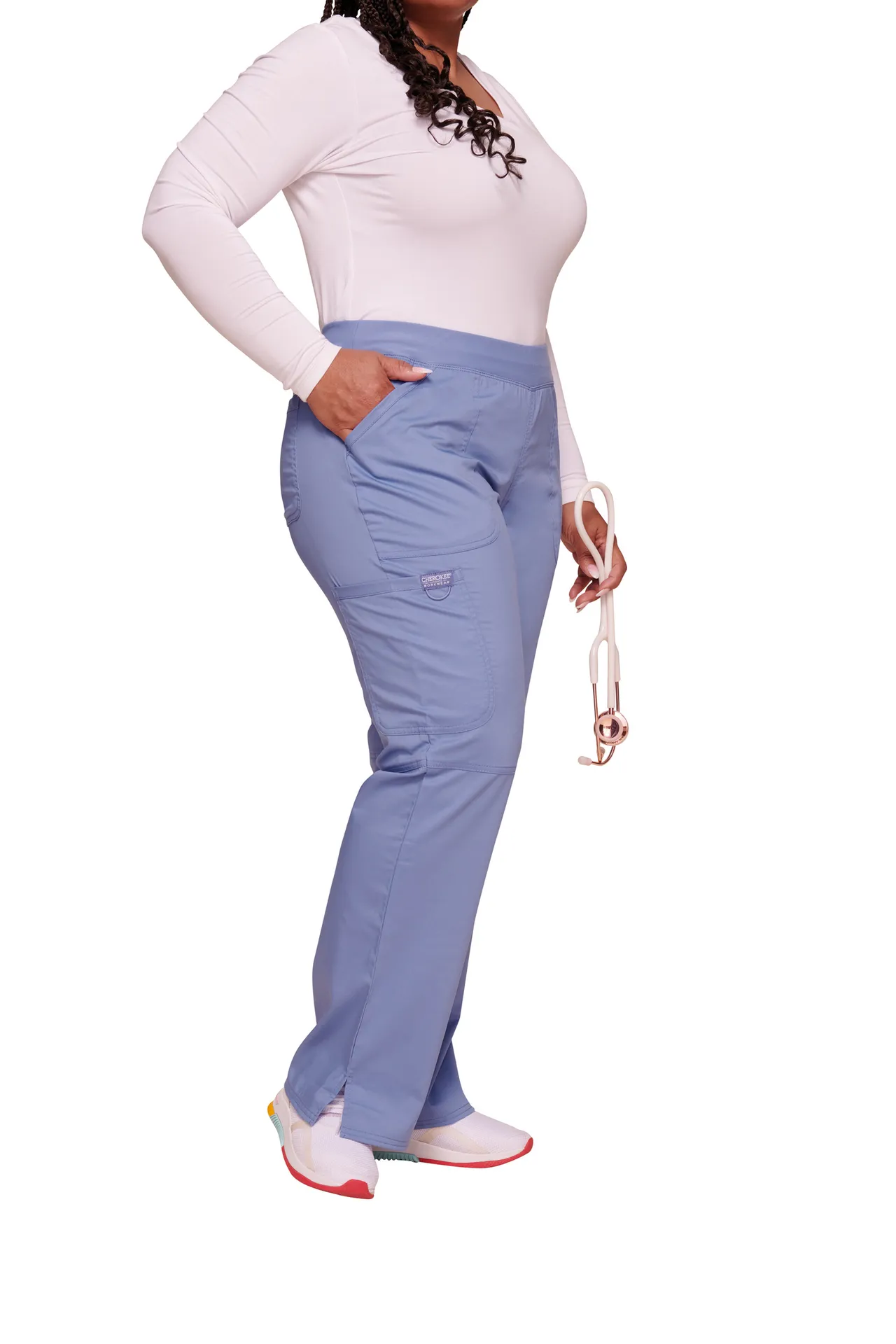 Damen-Cargohose mit mittlerer Leibhöhe zum Überziehen