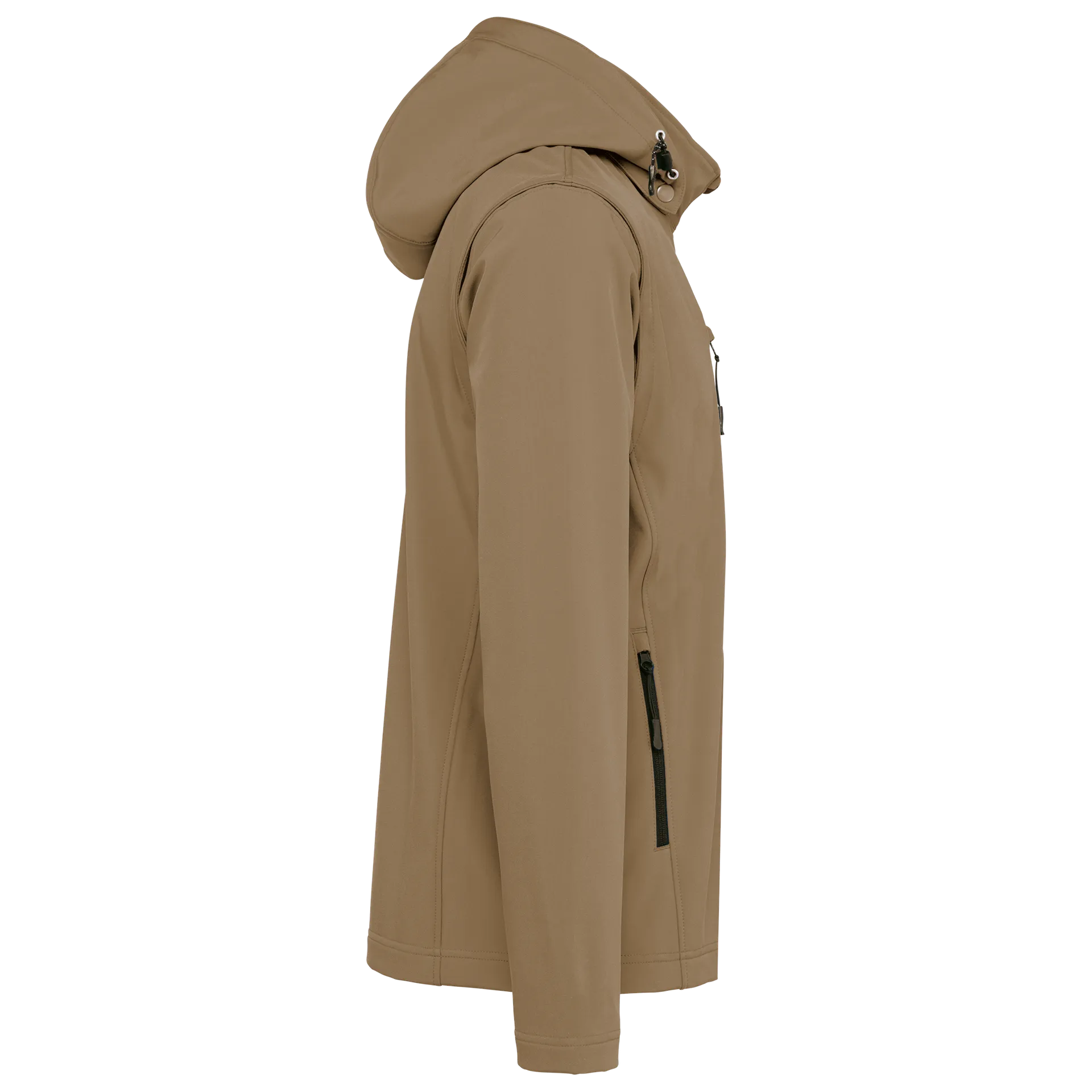 3-lagige Unisex-Softshell-Jacke mit Kapuze und abnehmbaren Ärmeln