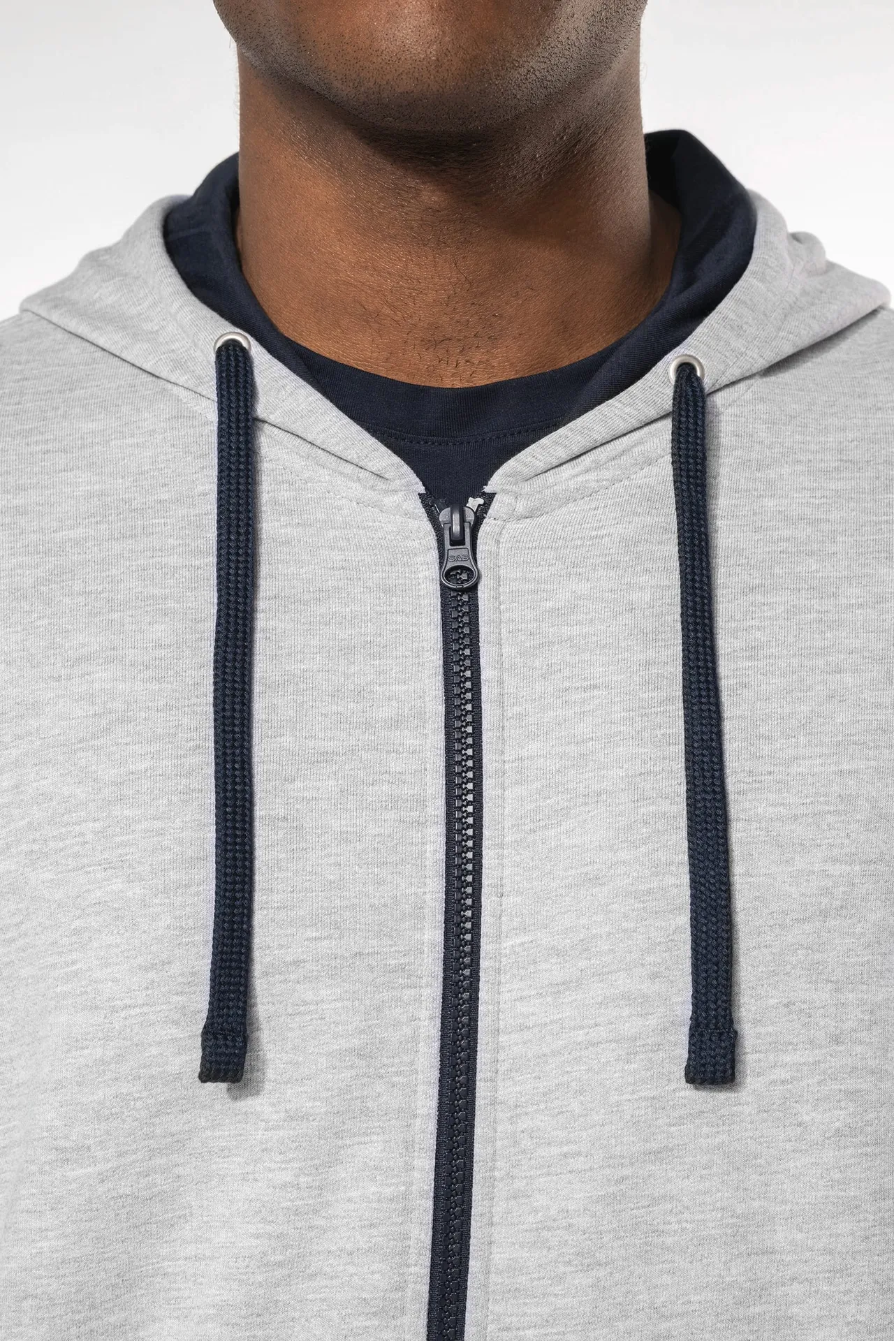 HERREN-KAPUZENSWEATSHIRT BICOLOR mit Reißverschluss