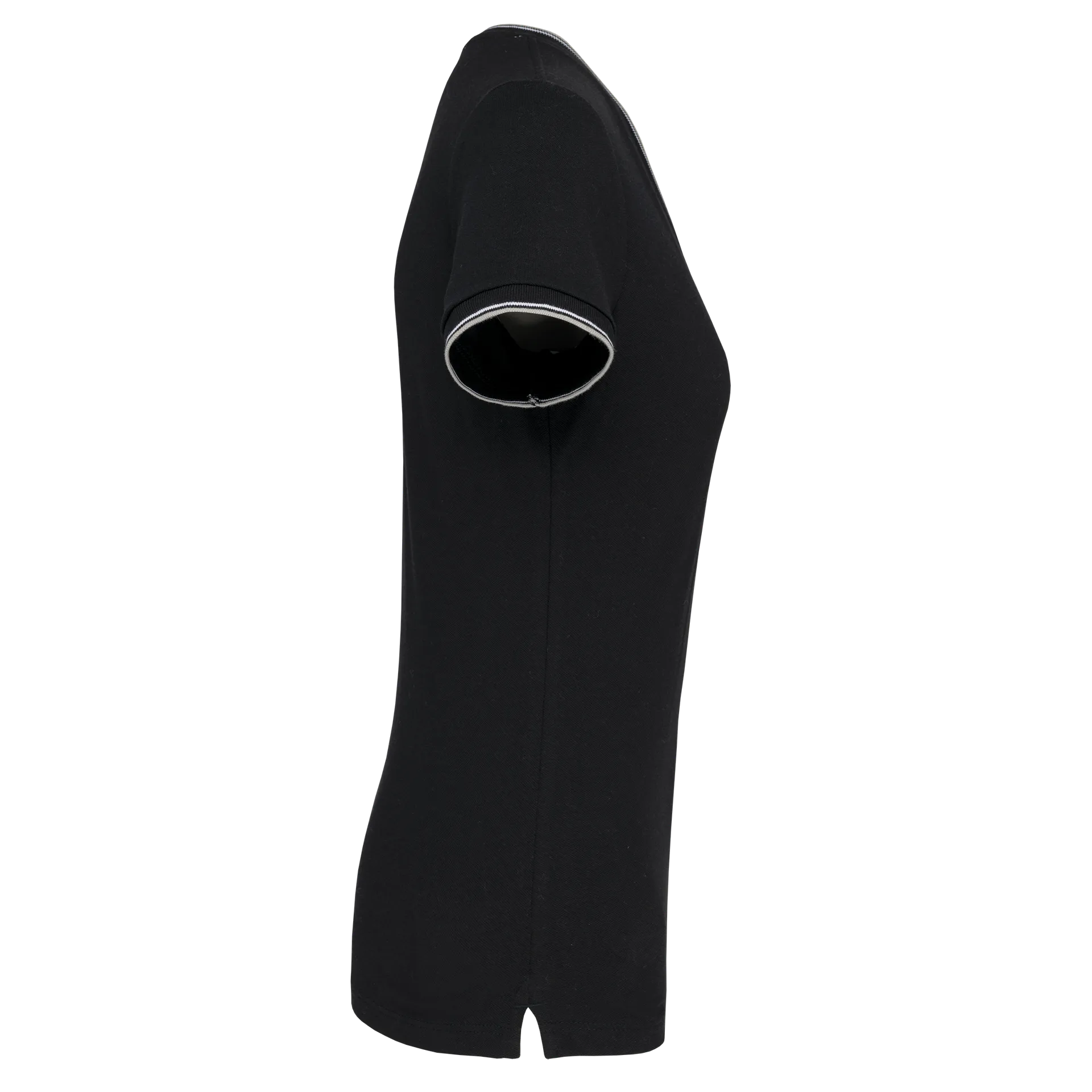 Damen T-Shirt aus Piqué-Trikot mit V-Ausschnitt