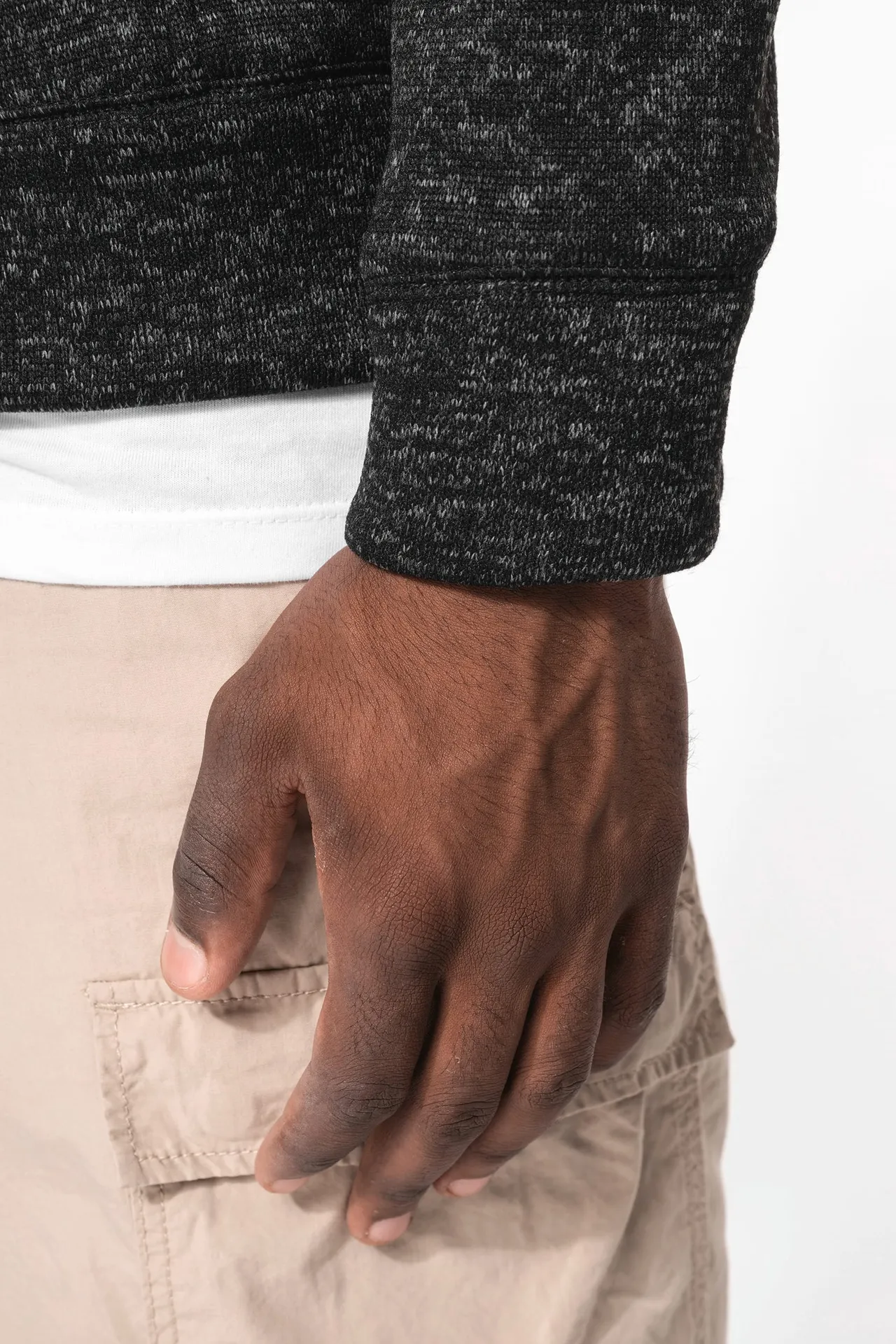 Herren-Weste mit Reißverschluss, aus Chiné