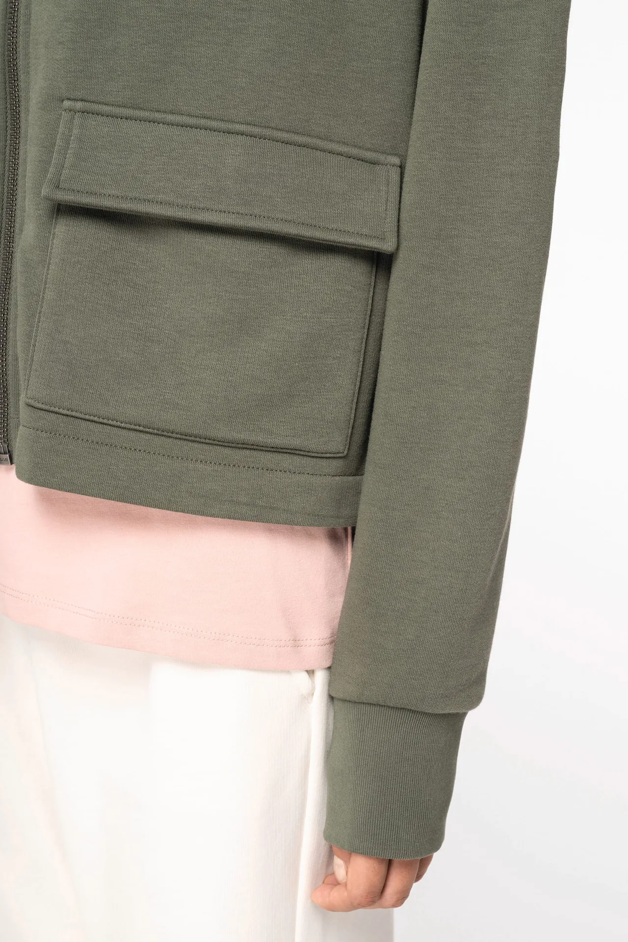 Umweltfreundliches Damen-Kapuzensweatshirt aus French Terry mit Reißverschluss